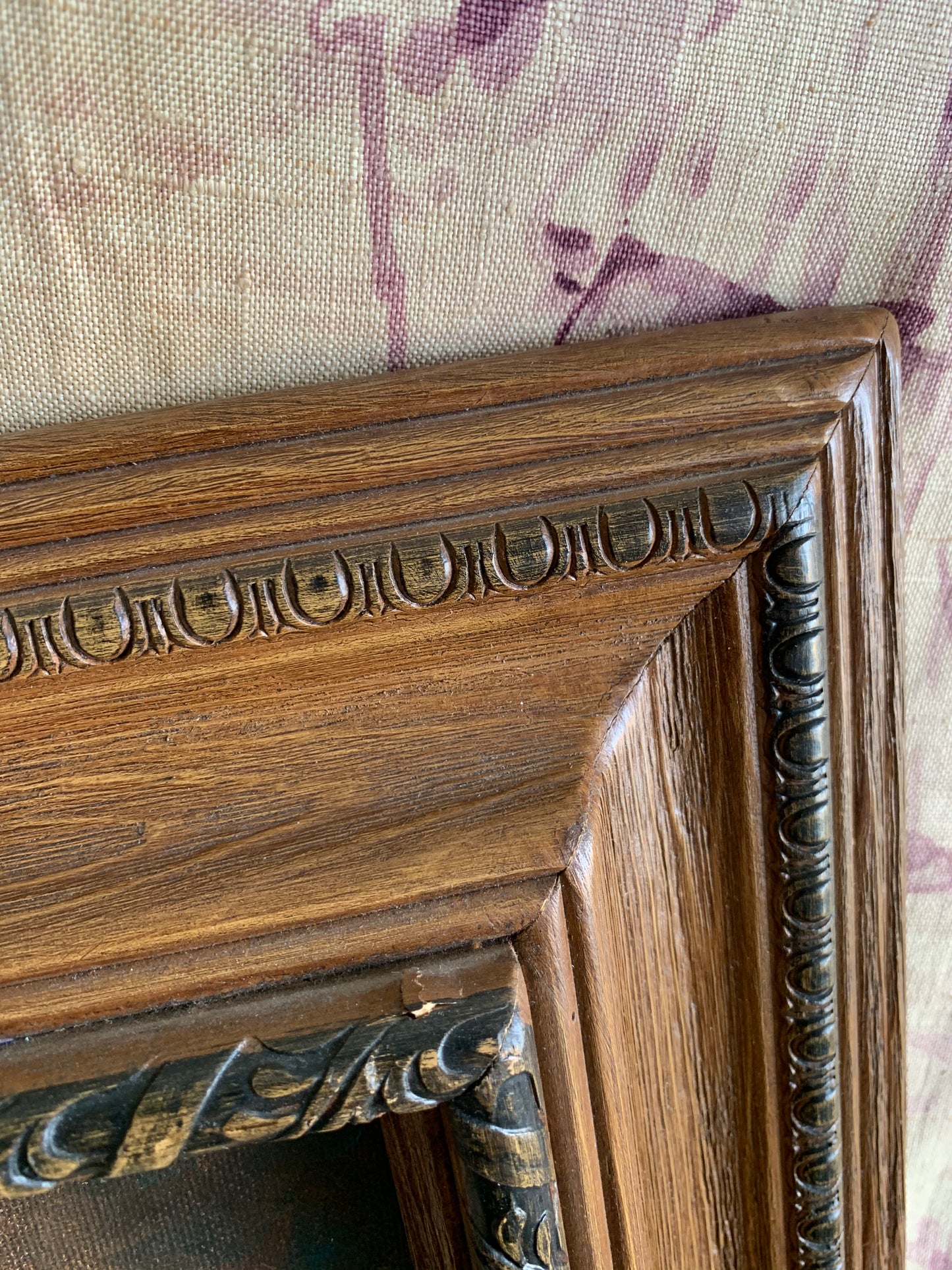 Vintage framed original dog painting