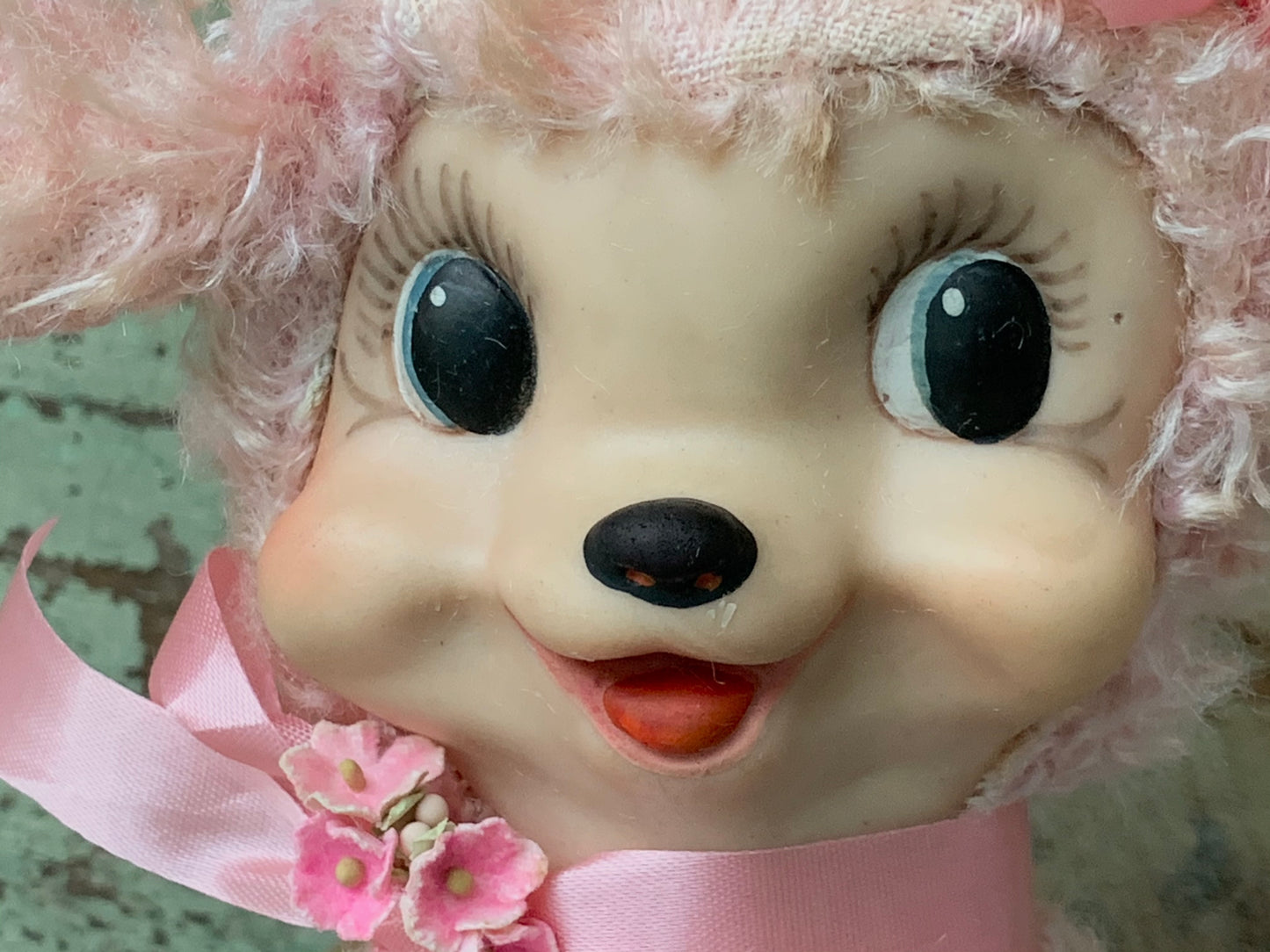 Vintage small Rushton pink lamb