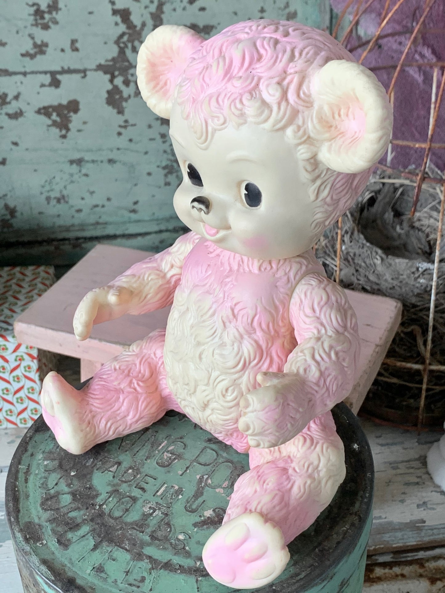 Vintage Sunny bear Sun rubber squeak toy