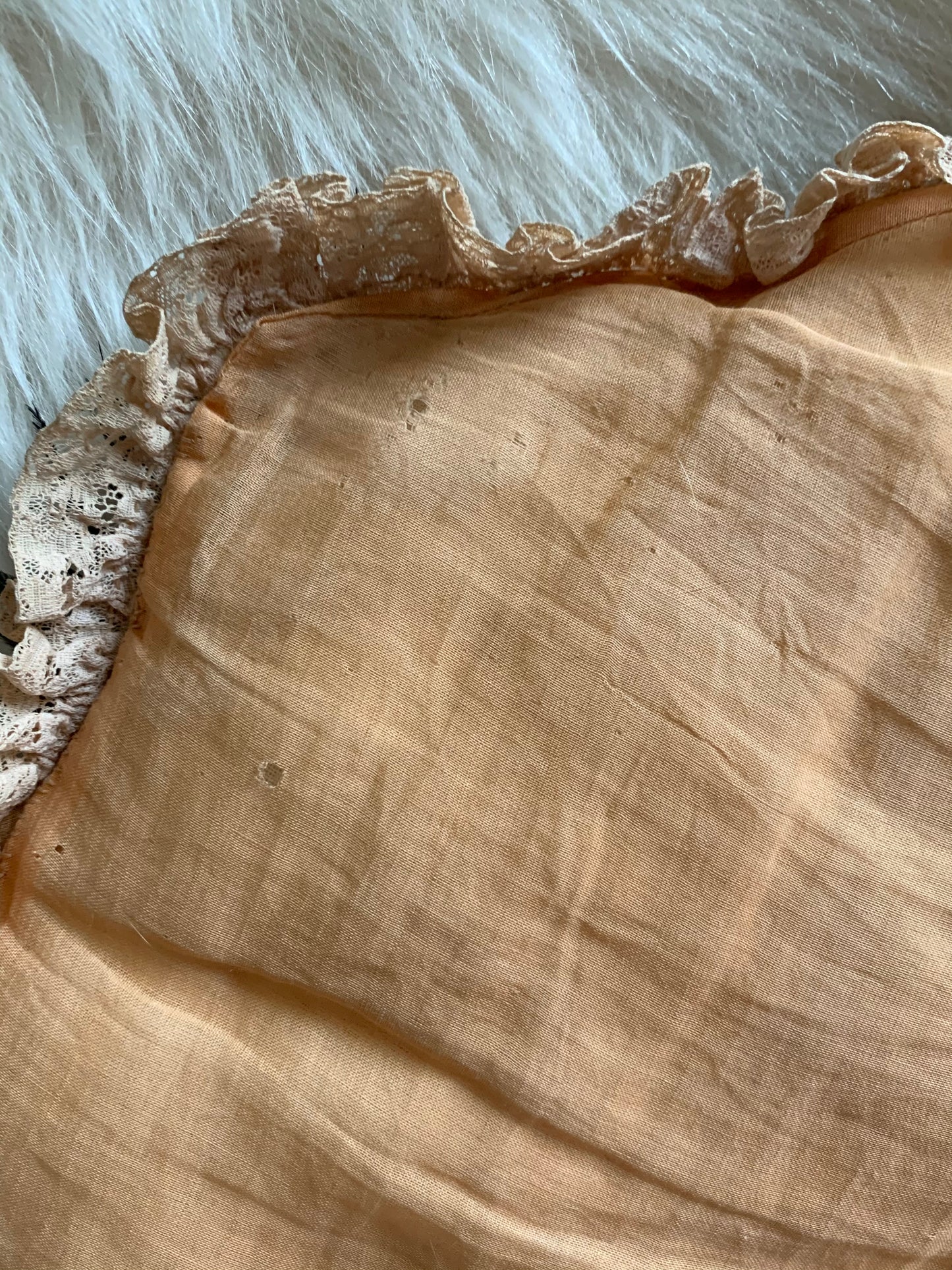 Assembled shabby vintage doll face pillow