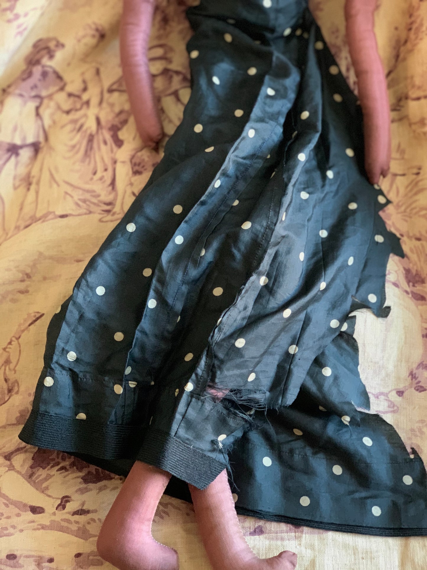 Vintage shabby smoker flapper boudoir doll