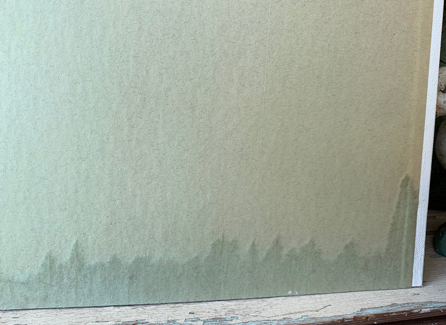 Vintage original mid century portrait painting