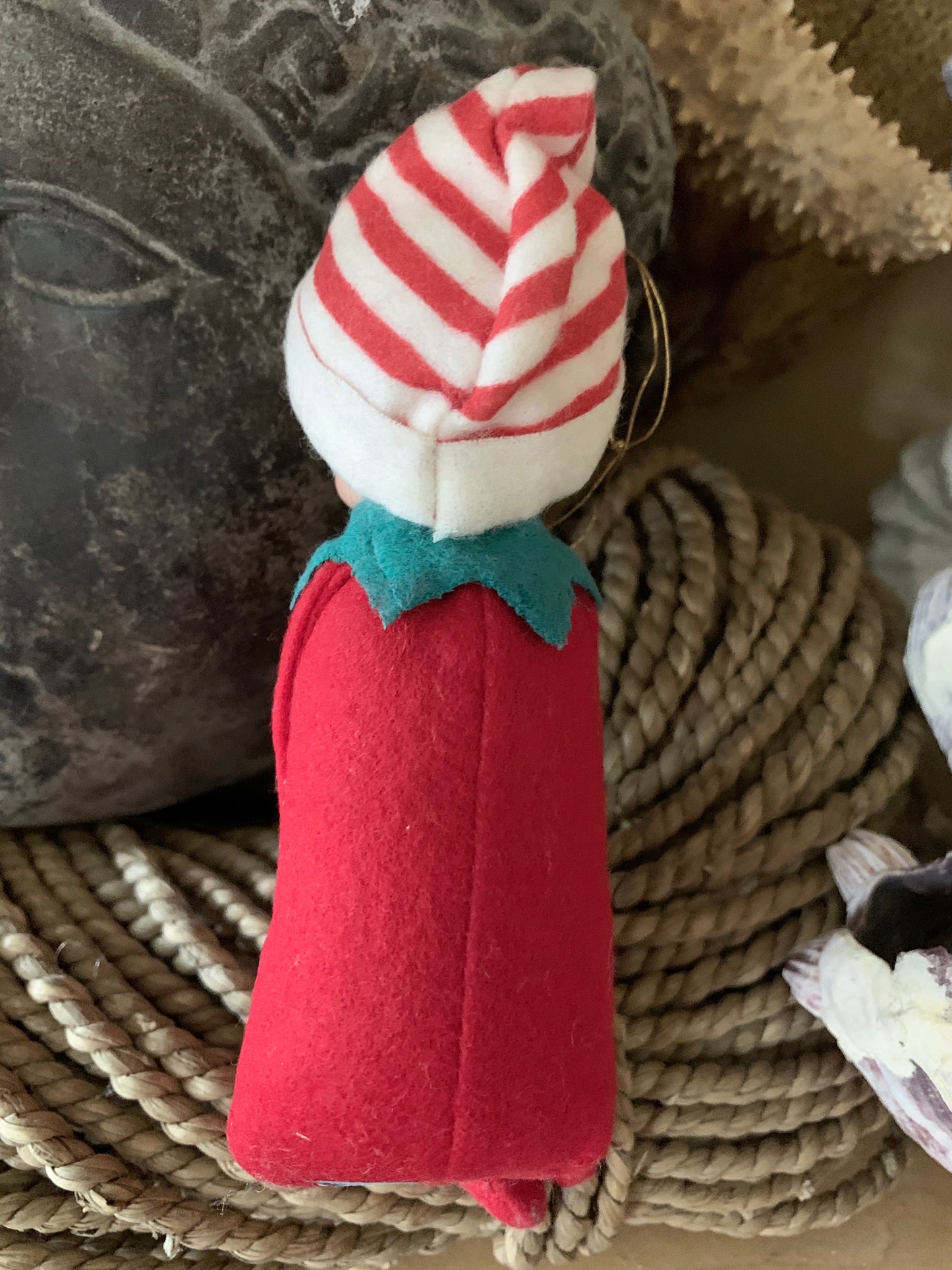 Vintage knee hugger elf Christmas shelf sitter pixie