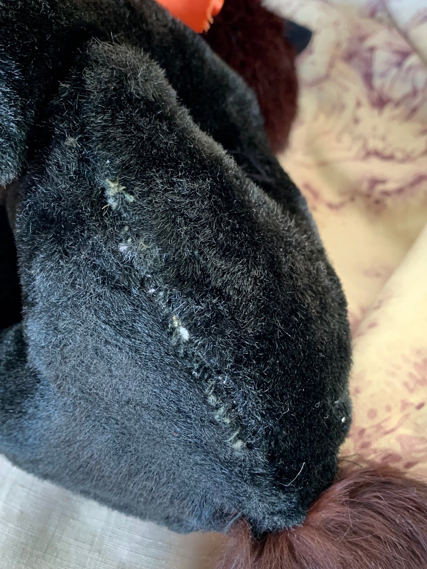 Vintage fur face stuffed toy cat