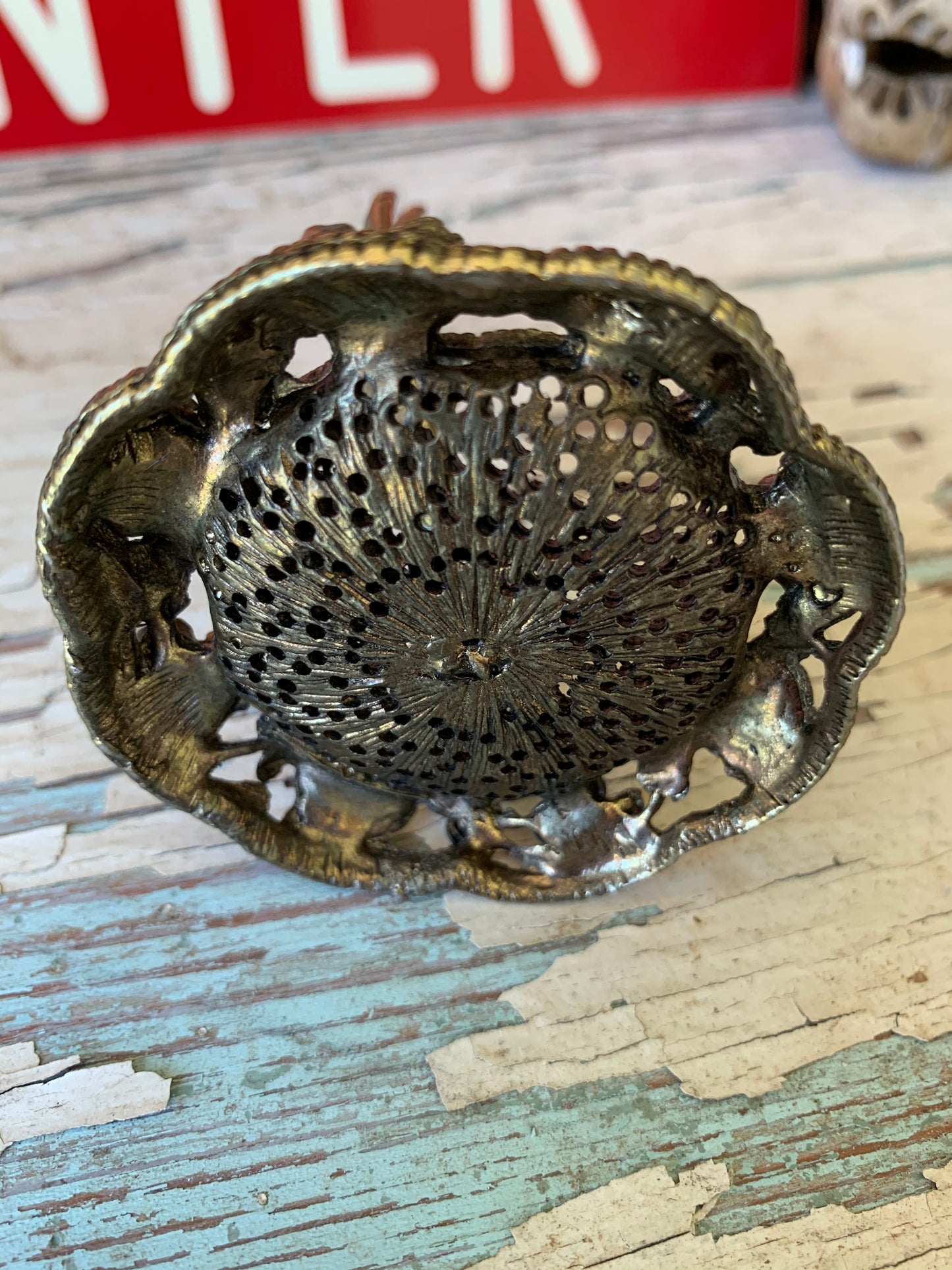 Vintage mini creepy claw hand ring holder