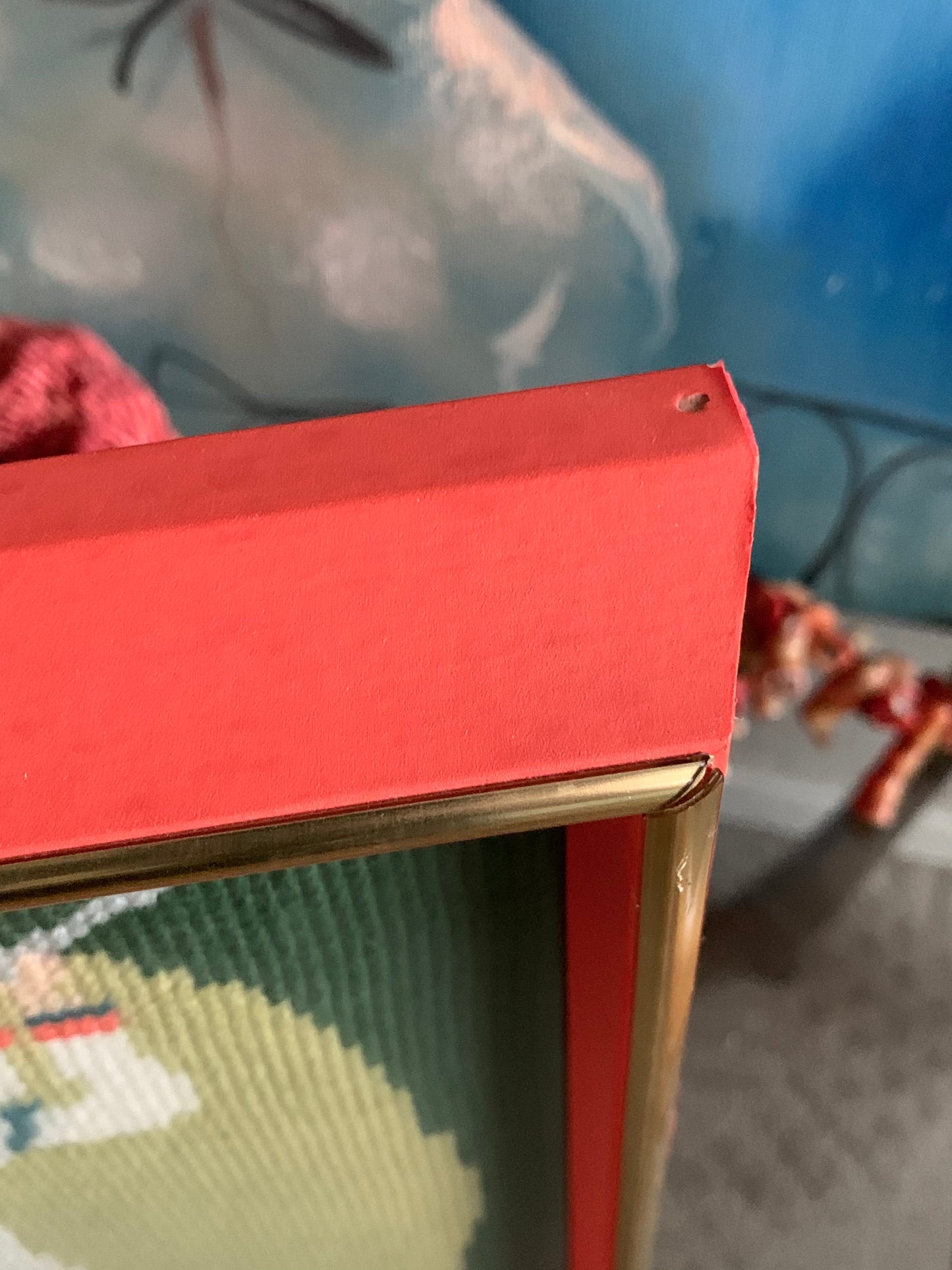 Vintage framed golfer needlepoint