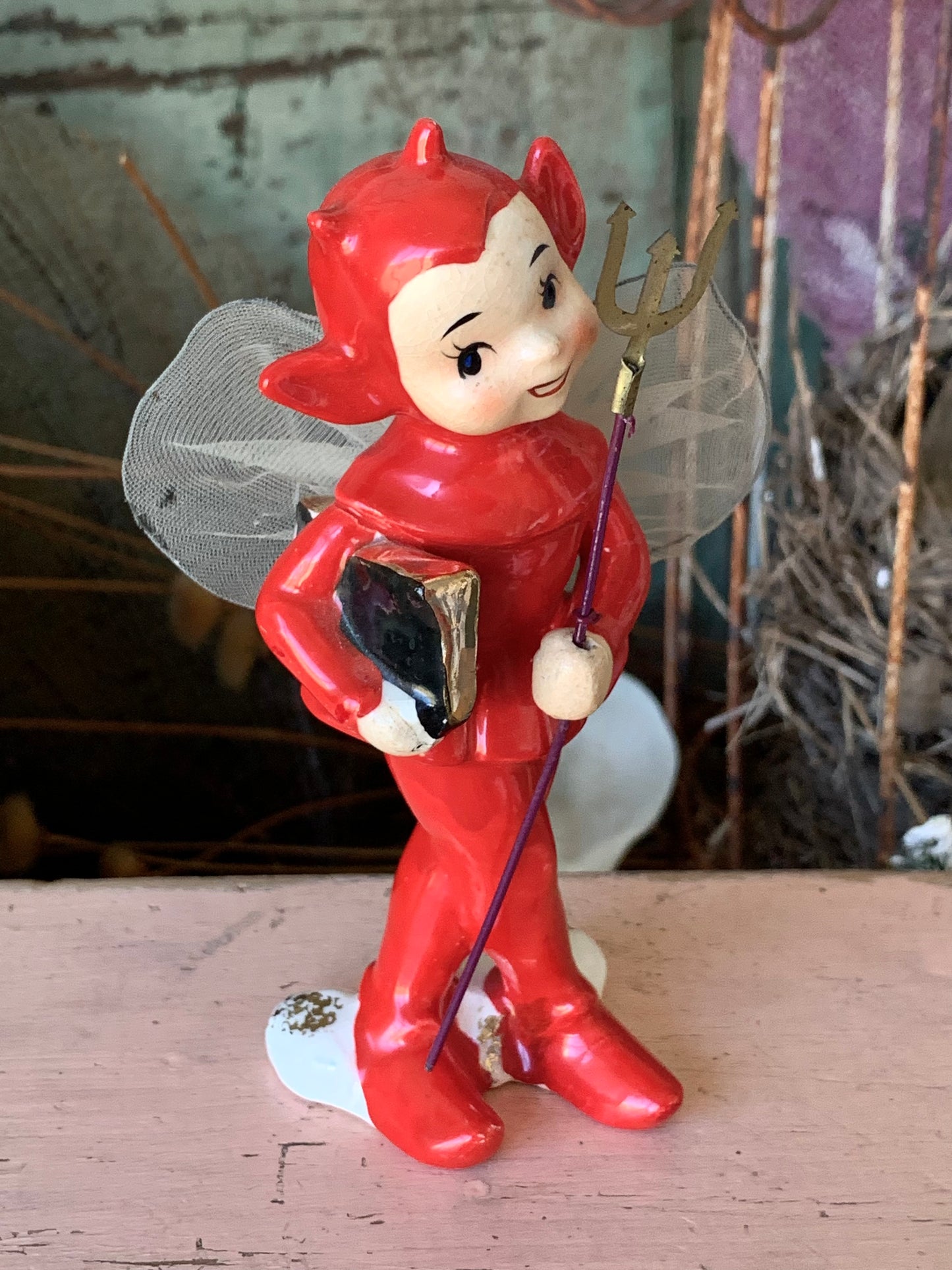 Vintage devil pixie elf figurine