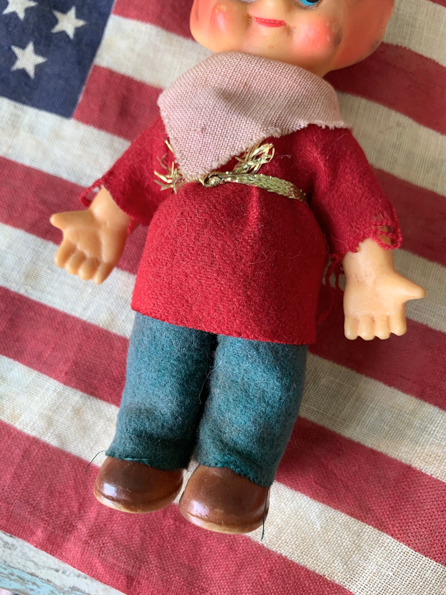 Vintage mini elf figurine Christmas decoration pixie doll