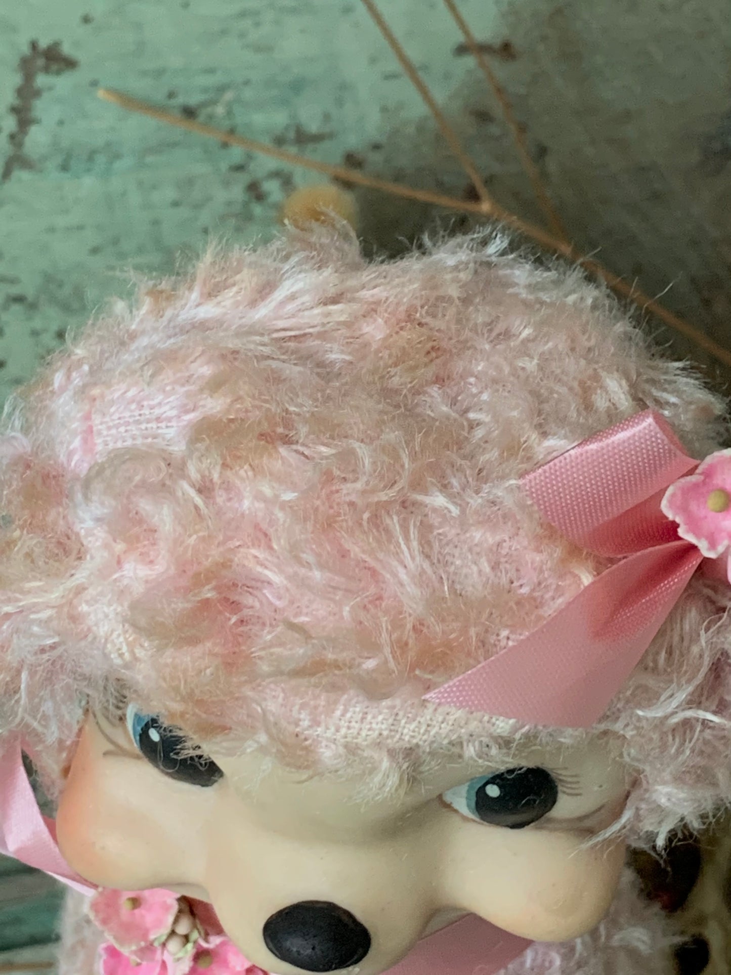 Vintage small Rushton pink lamb