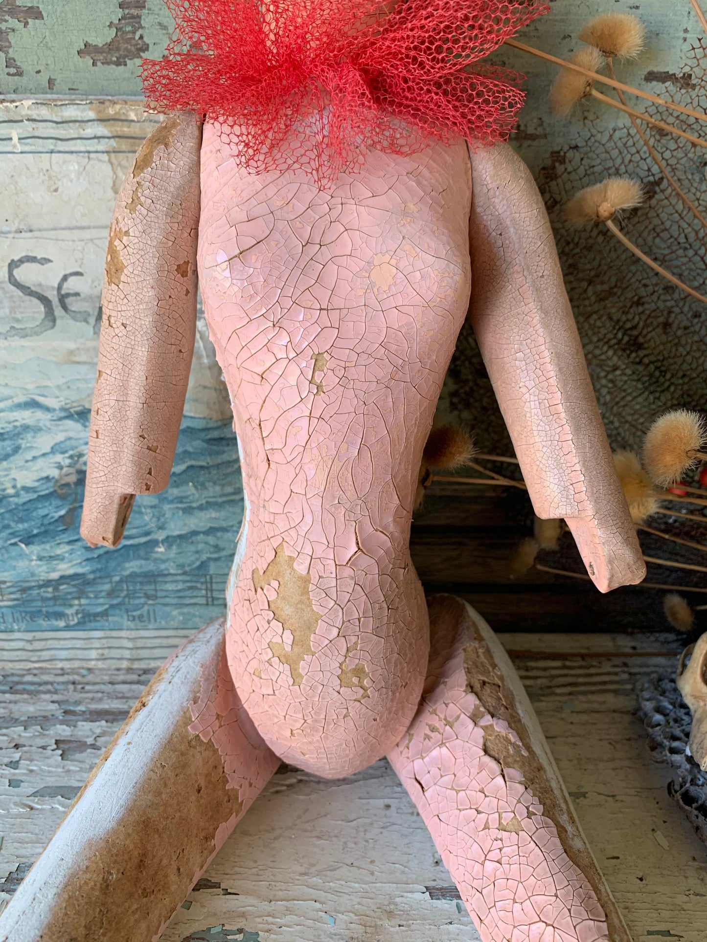 Vintage age worn Cubeb doll as-is
