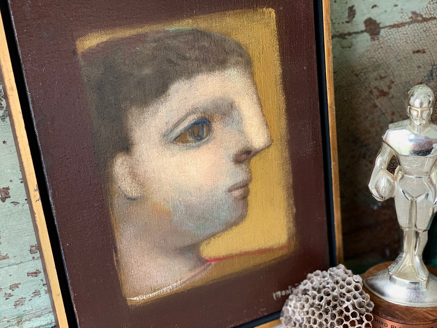 Vintage original Jose Montanes painting signed male portrait