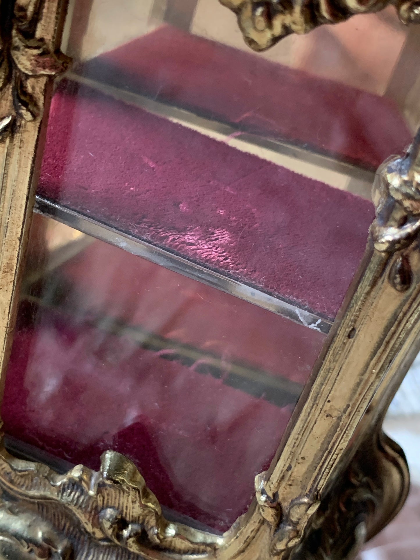 Vintage miniature fancy French style vitrine cabinet