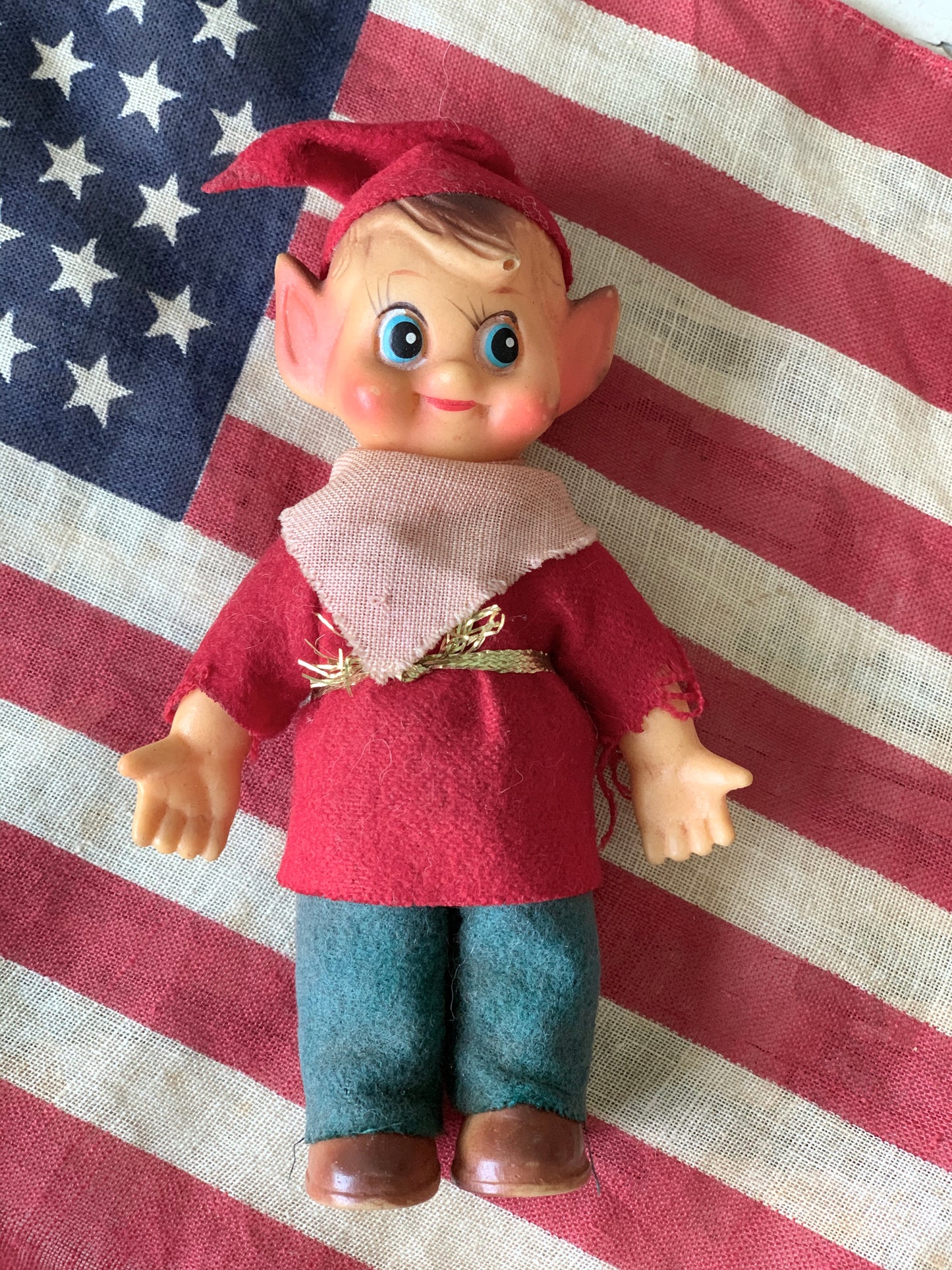 Vintage mini elf figurine Christmas decoration pixie doll