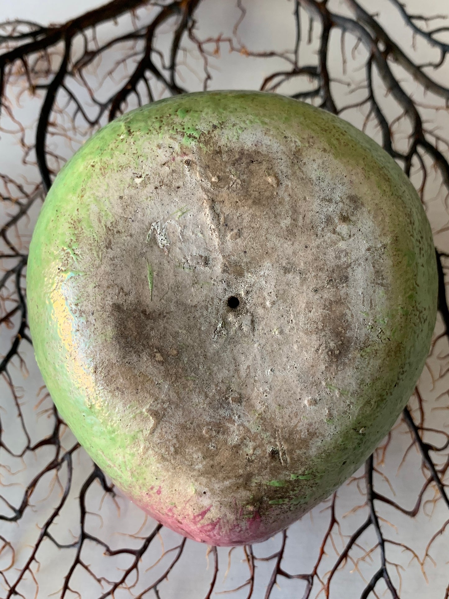 Vintage pottery altar fruit mango