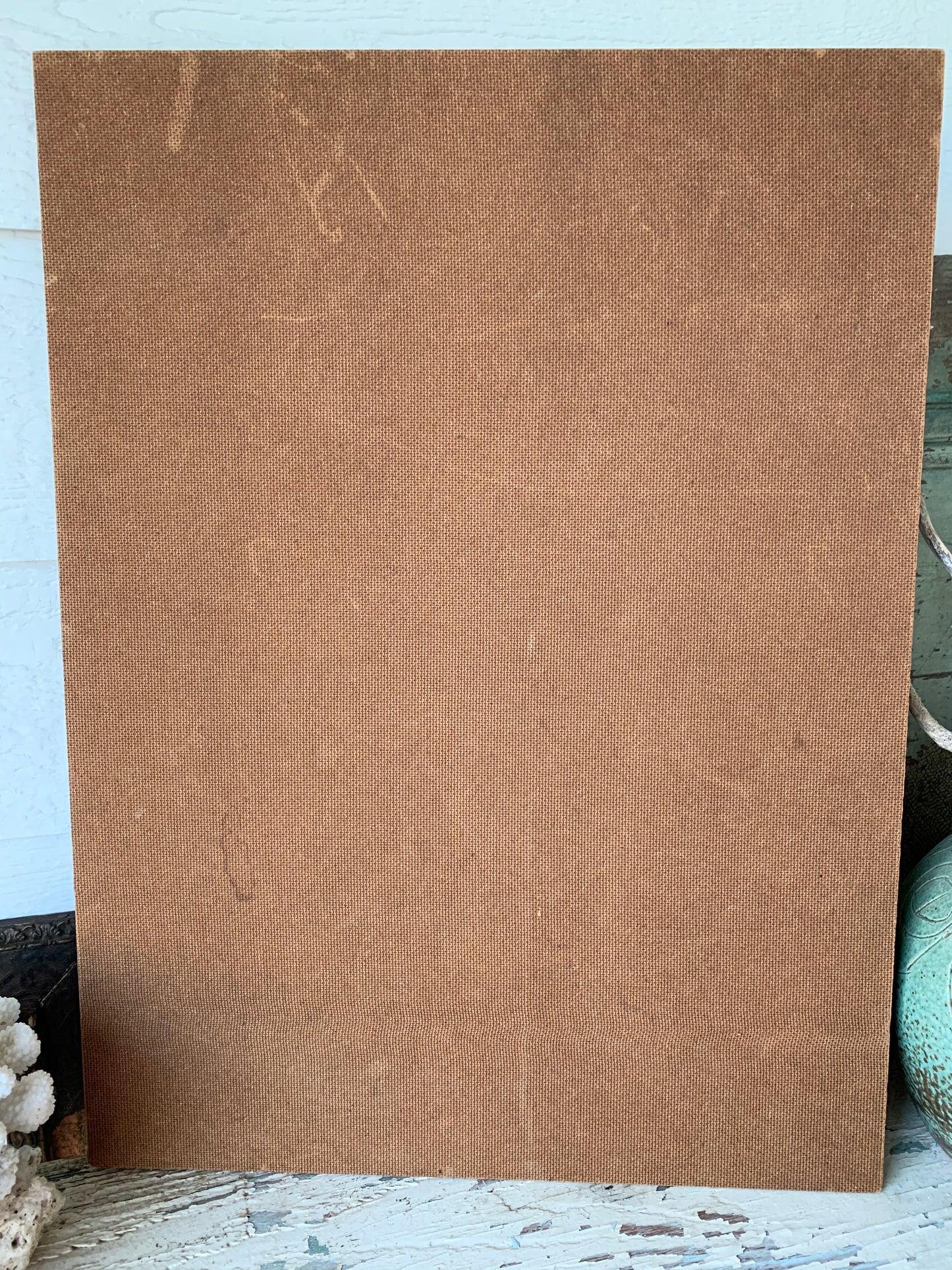 Vintage original Allen Brent painting big eye girl with kitten