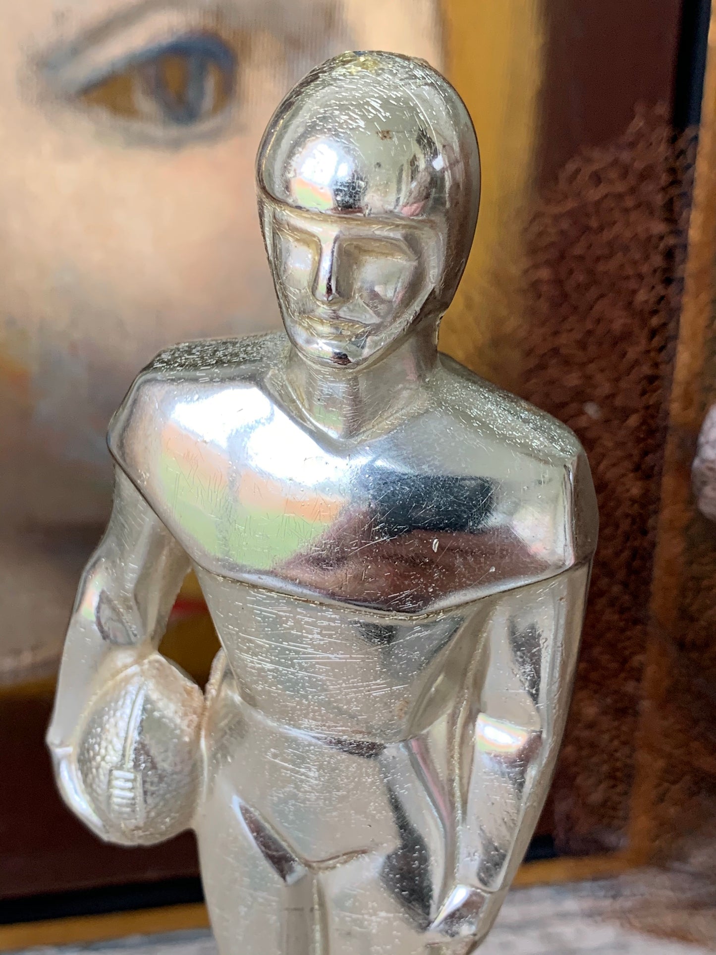 Vintage football player trophy 60s figural award statue