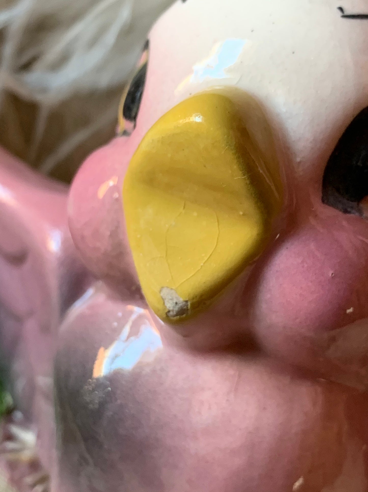 Vintage pink bird wall pocket