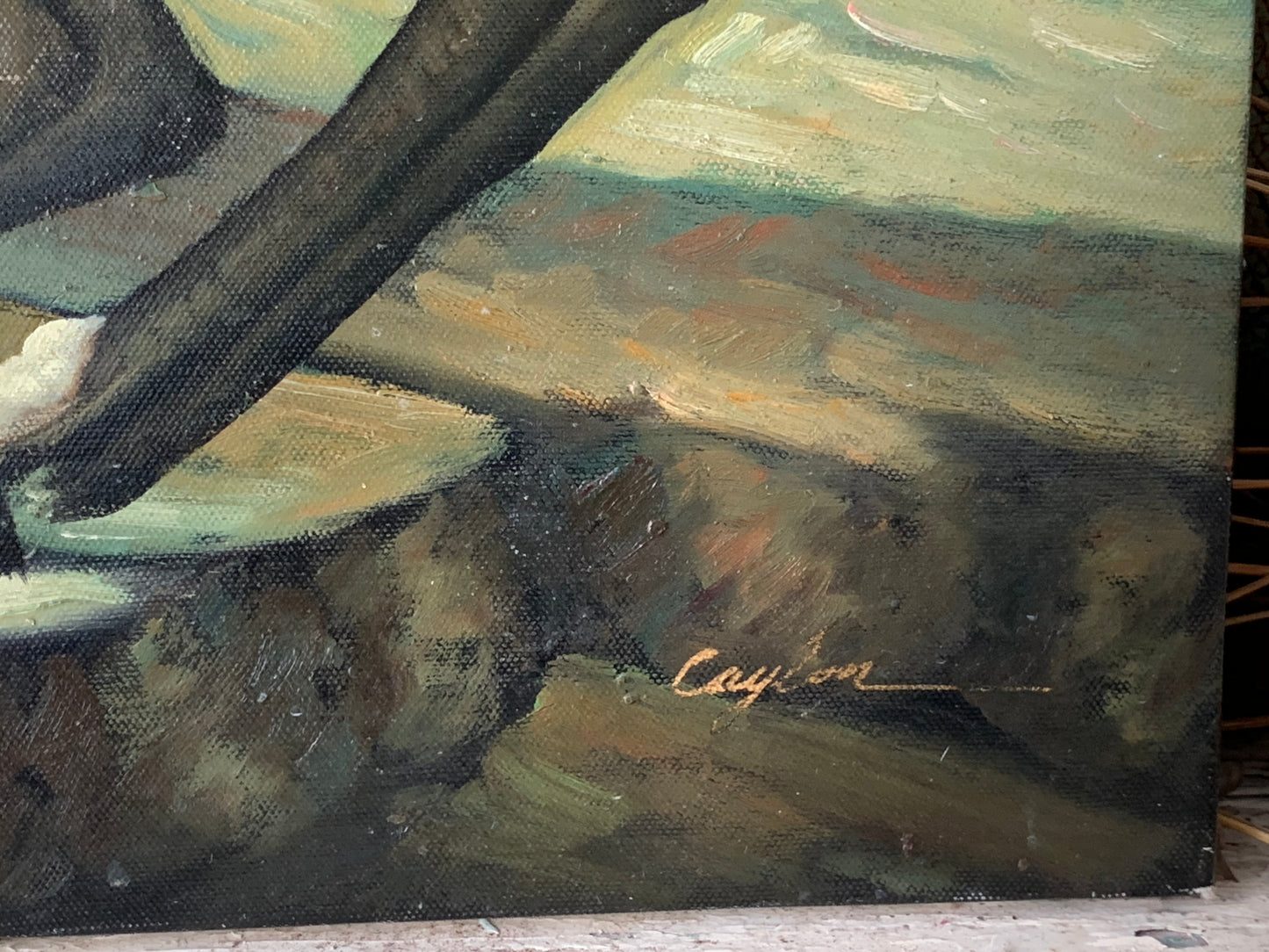 Vintage large original Napoleon reproduction painting