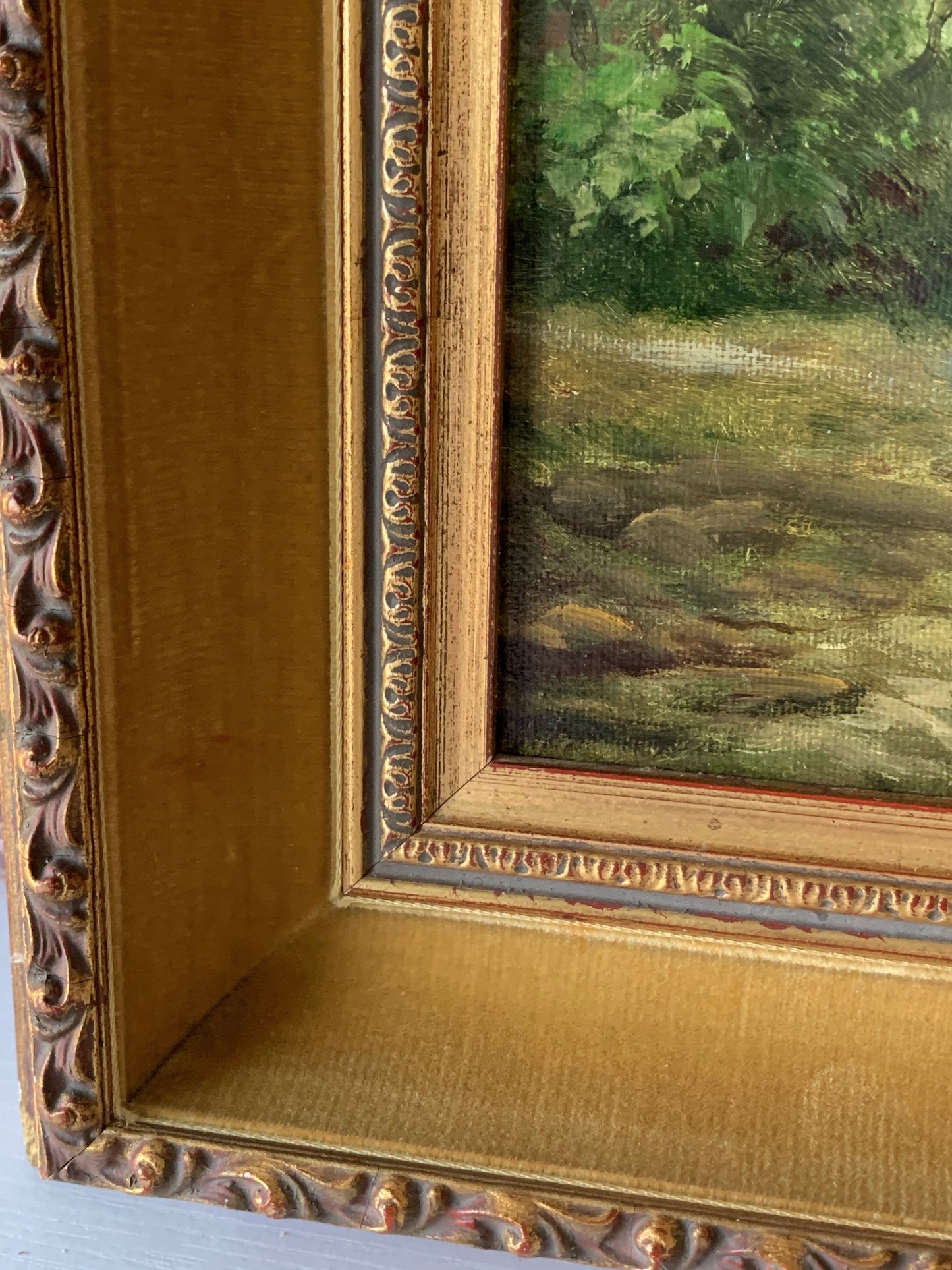 Vintage small original zebra painting