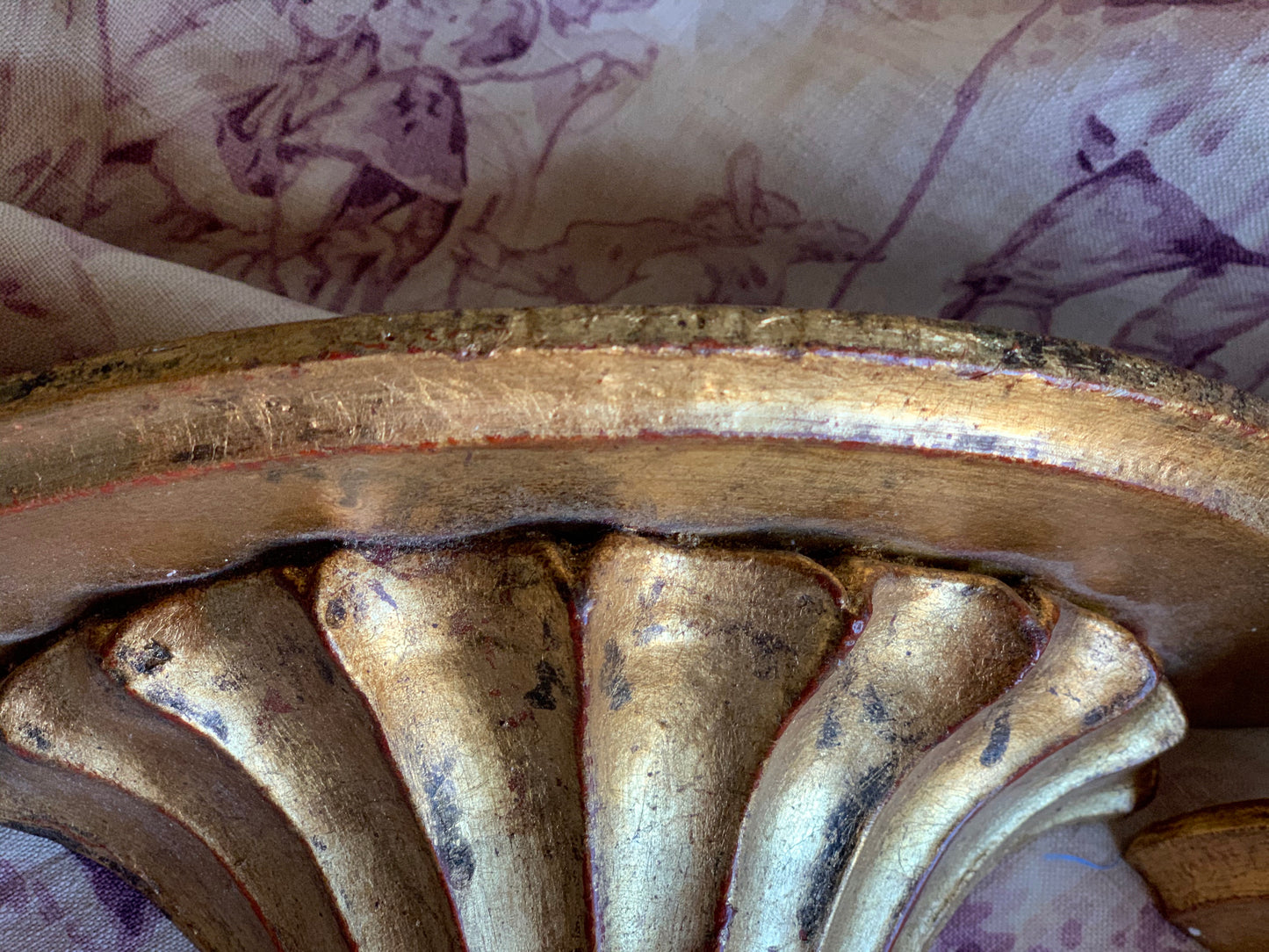 Vintage pair gold Italian sconces