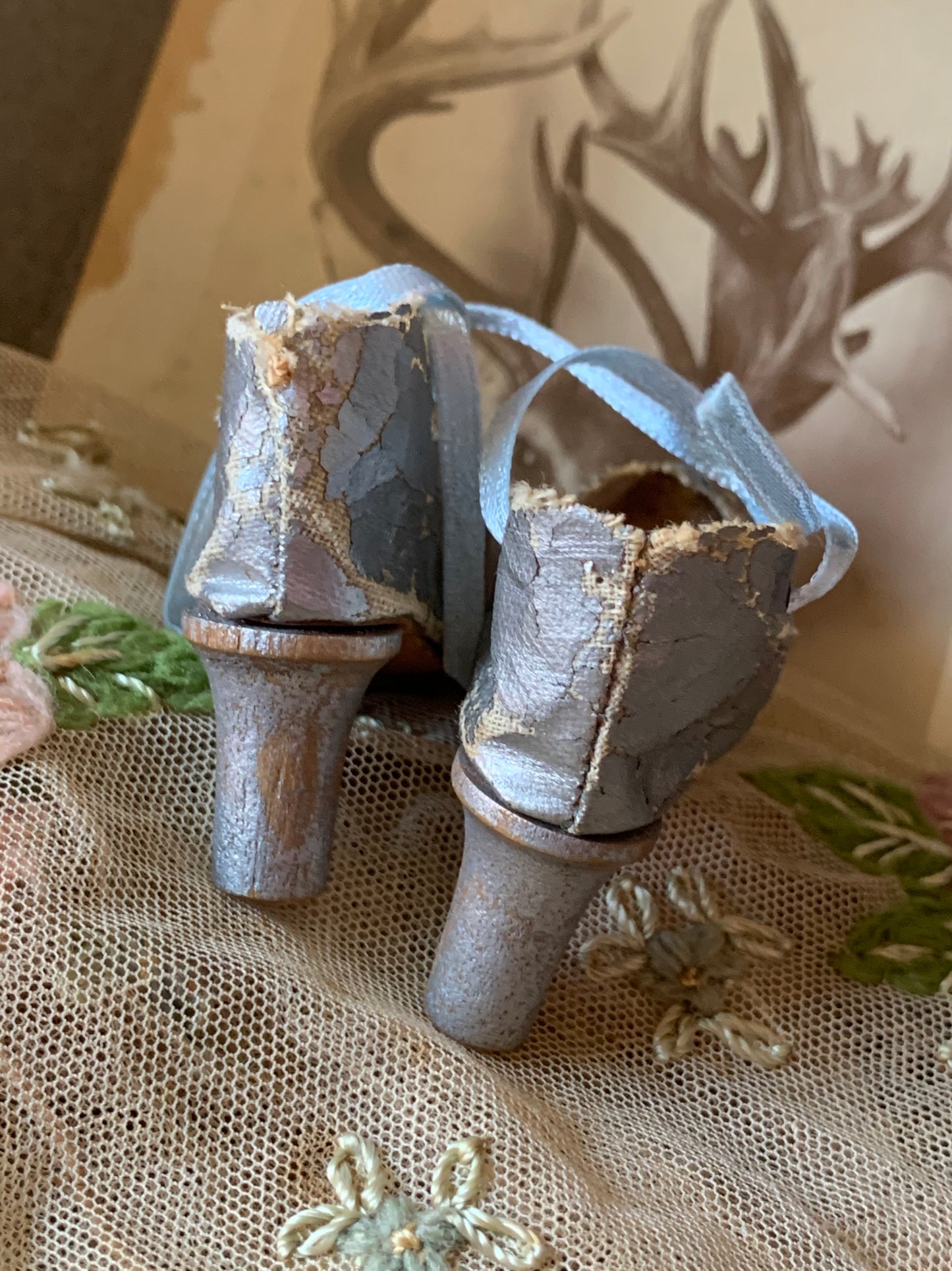 Vintage boudoir doll shoes