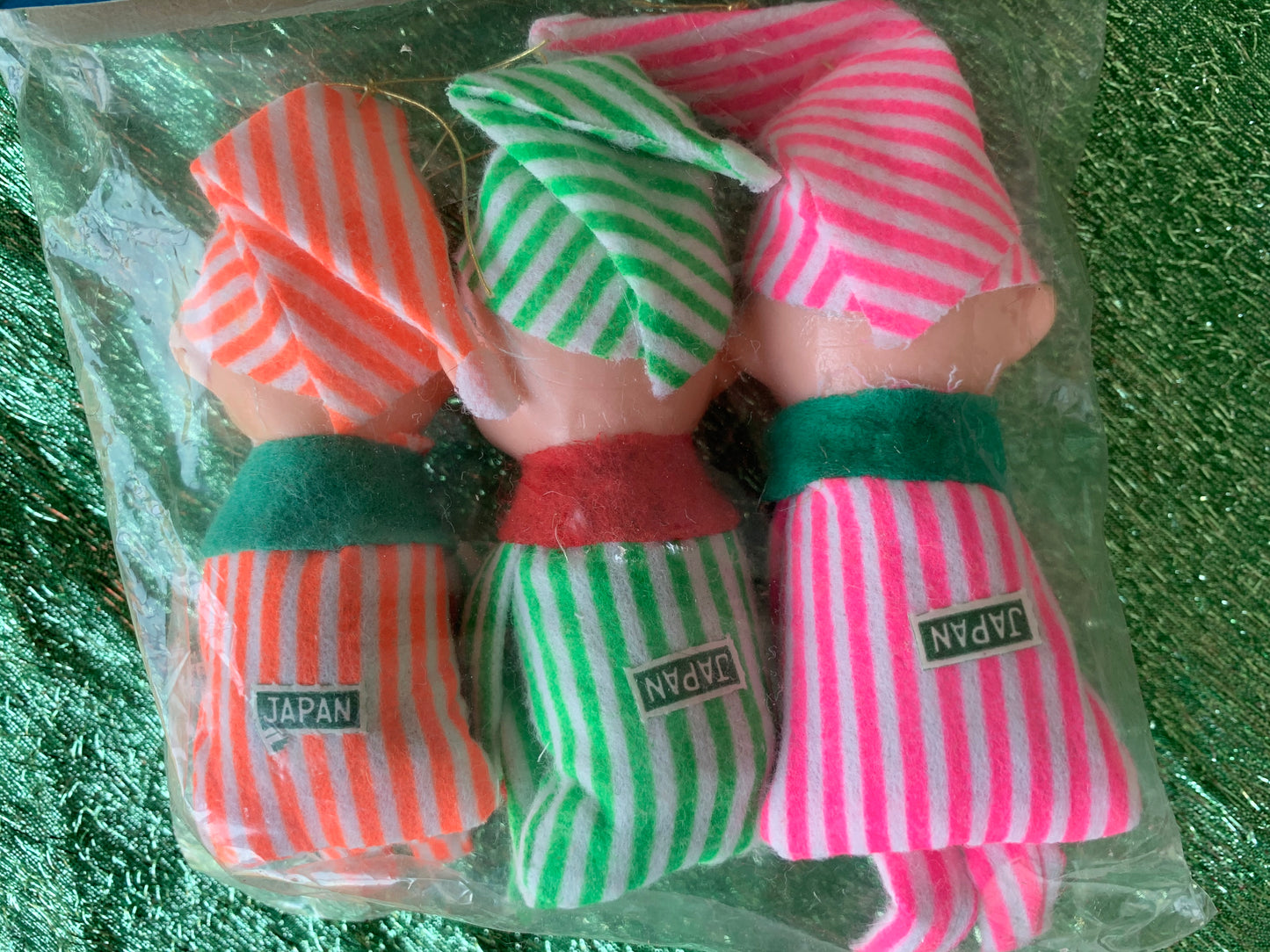 Vintage striped neoen knee hugger elves in original package