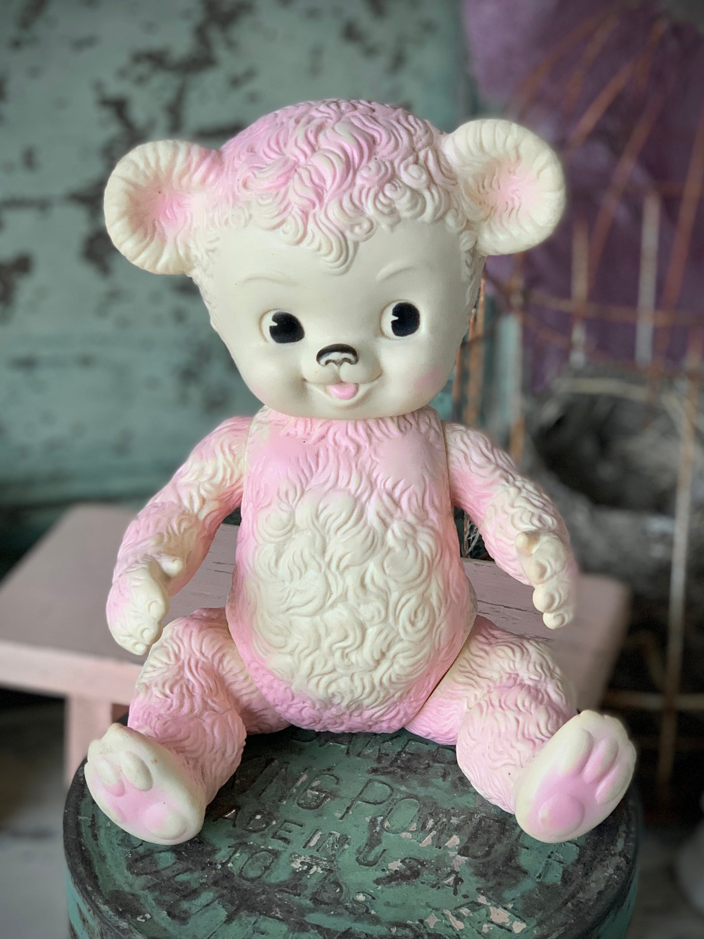 Vintage Sunny bear Sun rubber squeak toy