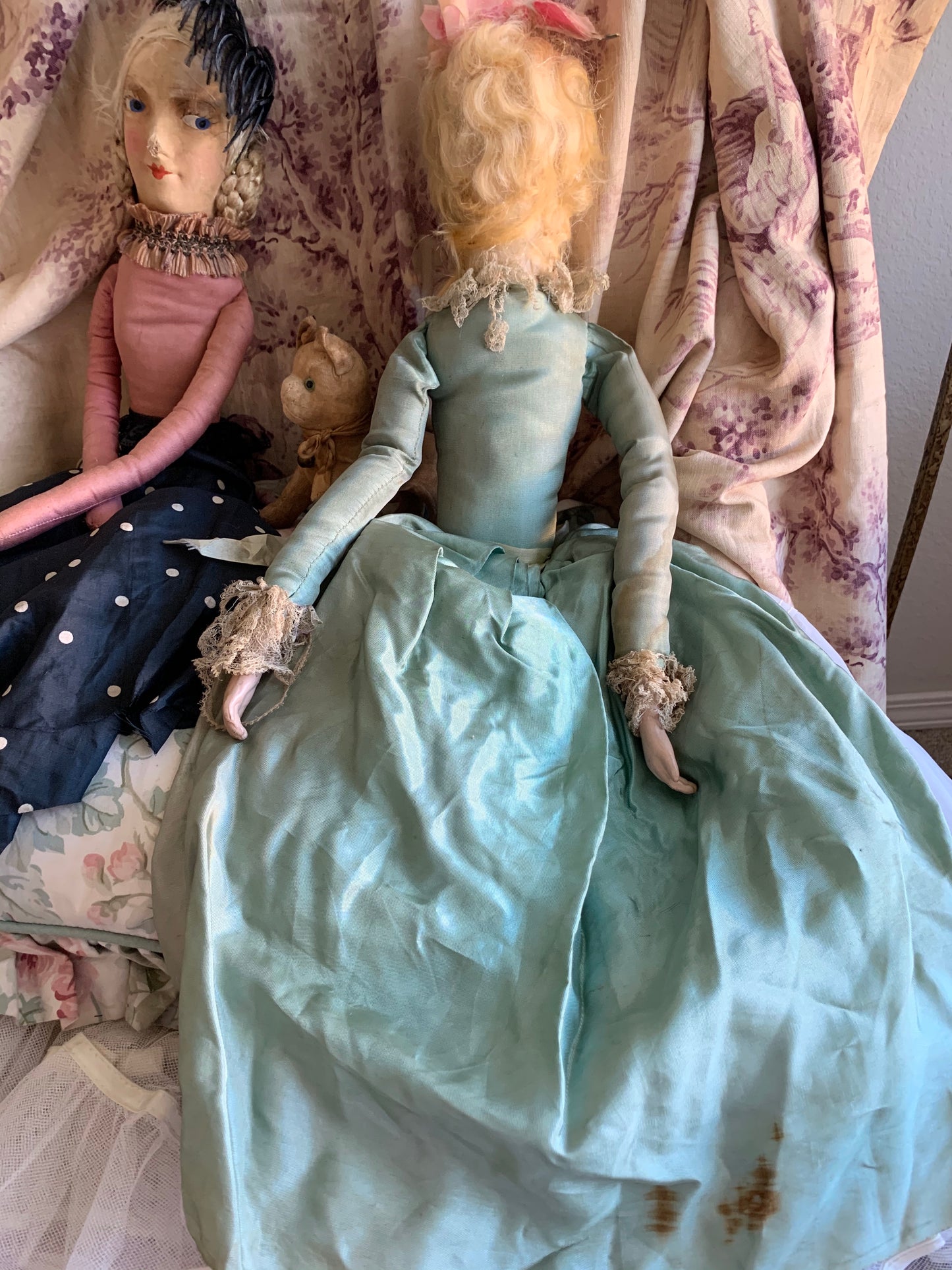 Vintage blond flapper boudoir doll