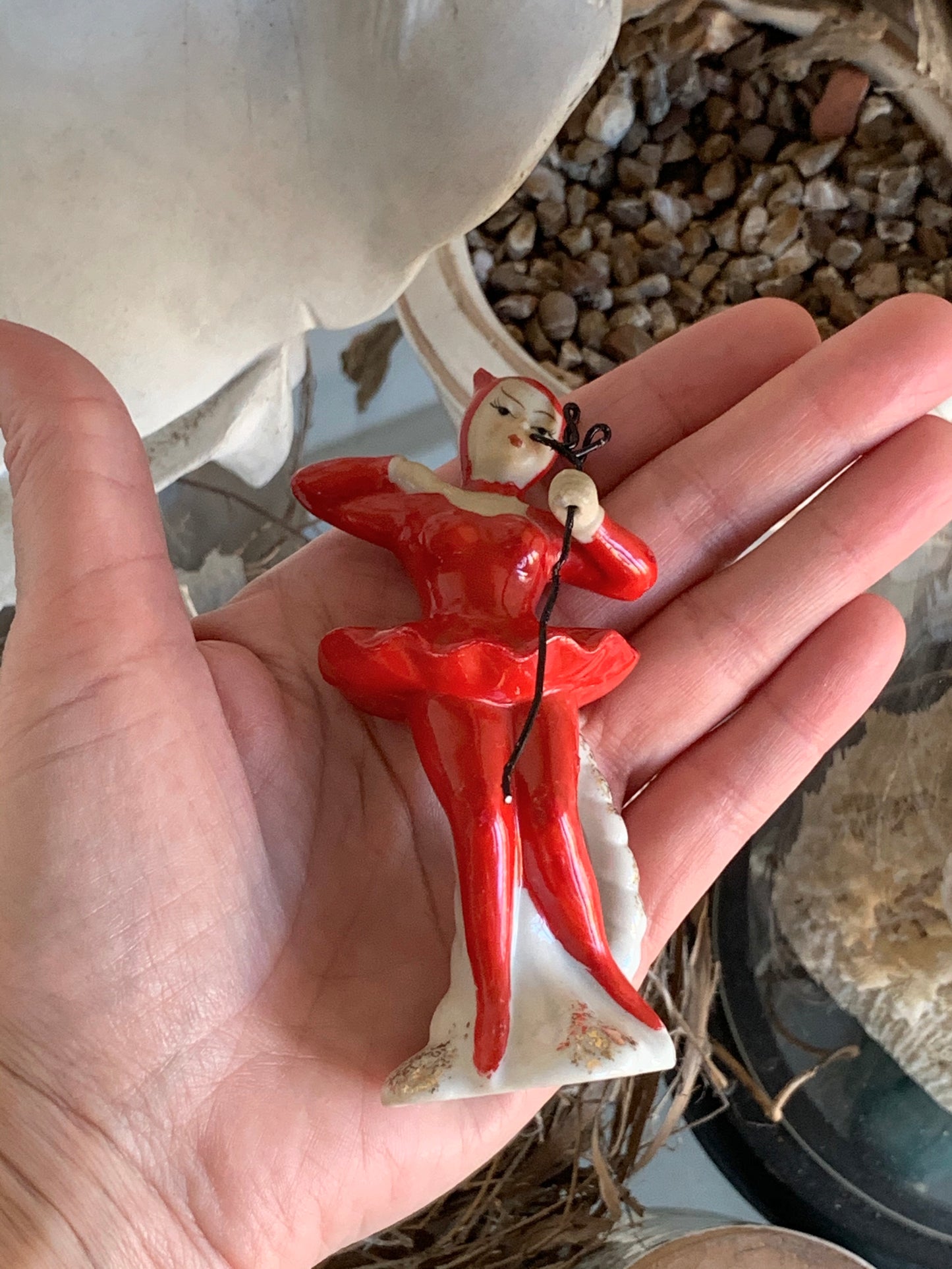 Vintage mini devil ballerina figurine