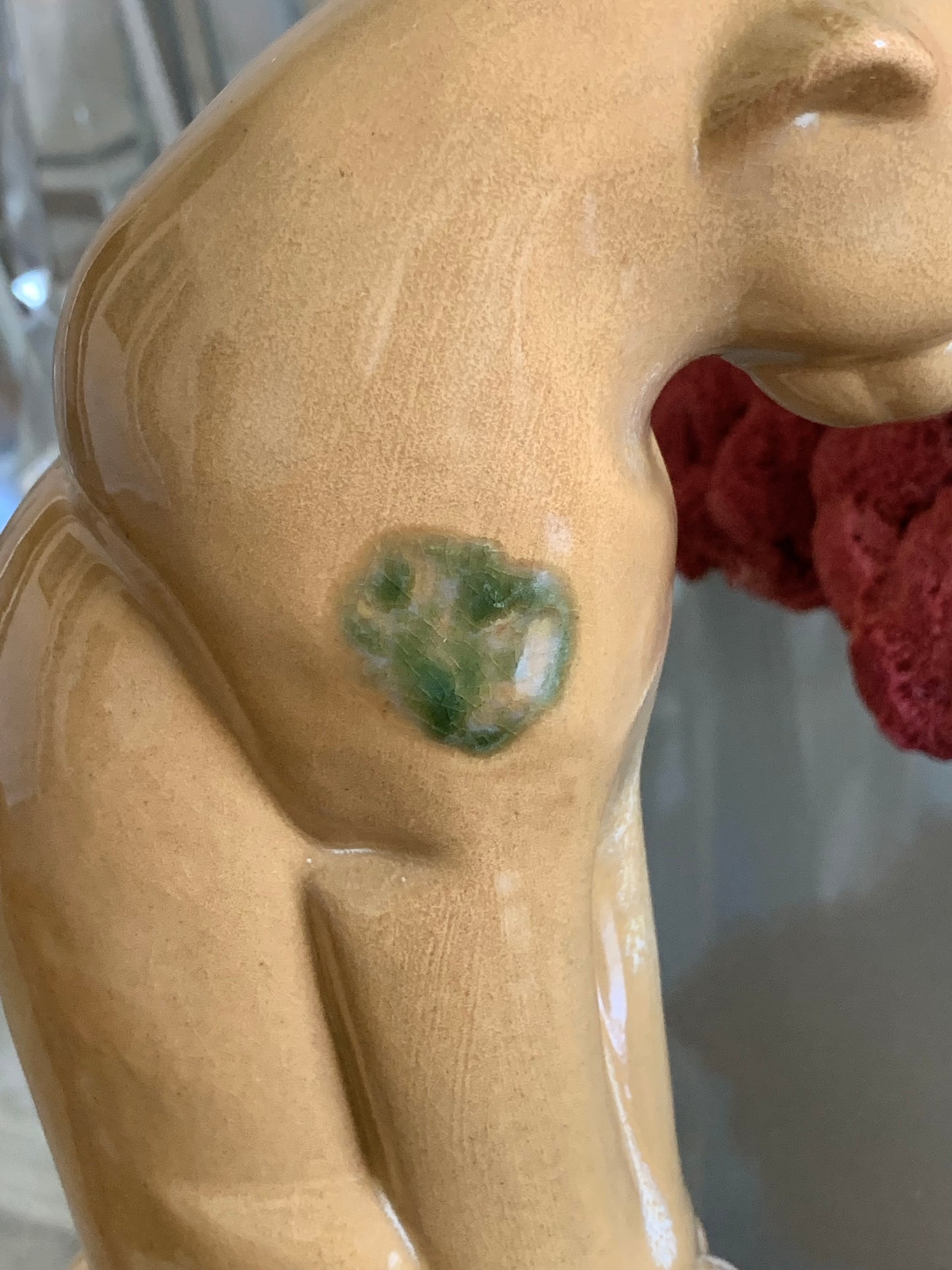 Vintage Frankoma pottery puma cat statue