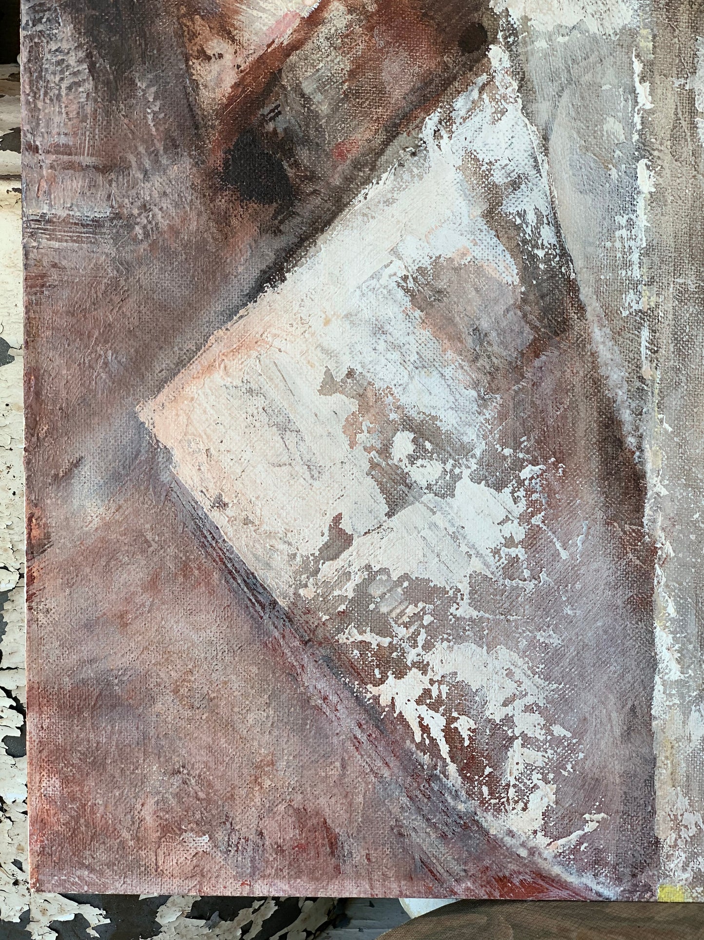 Vintage original mid century portrait painting