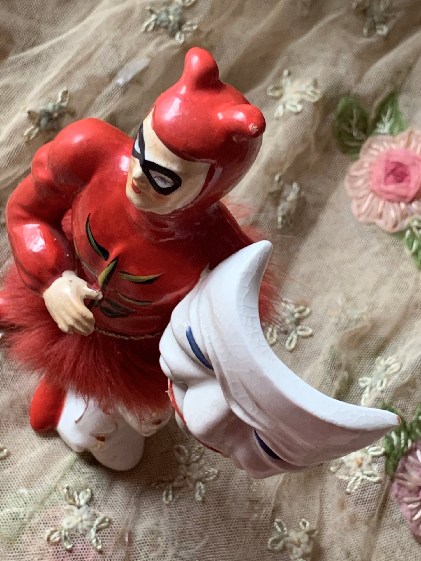 Vintage devil ballerina boy with mask
