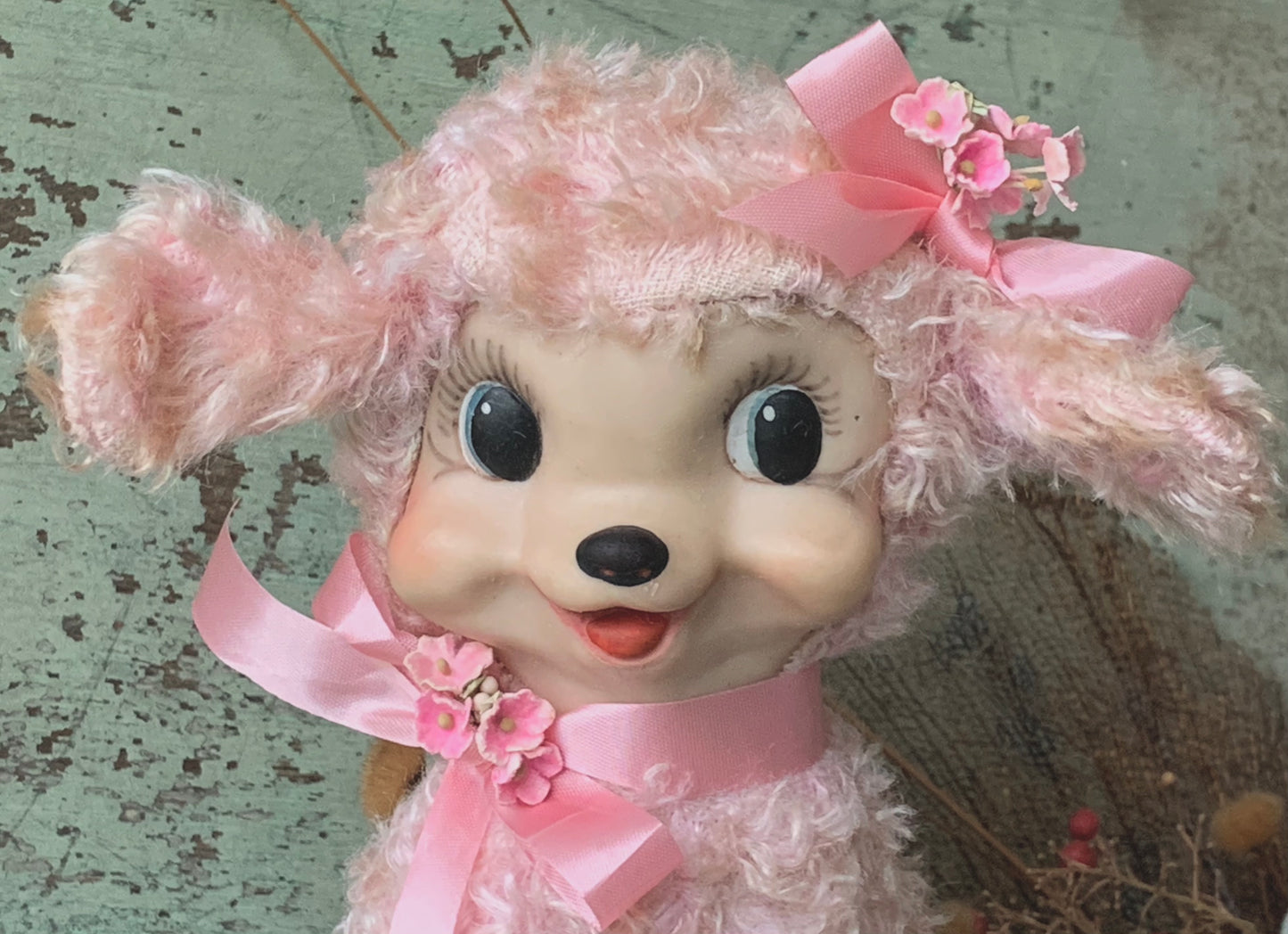 Vintage small Rushton pink lamb