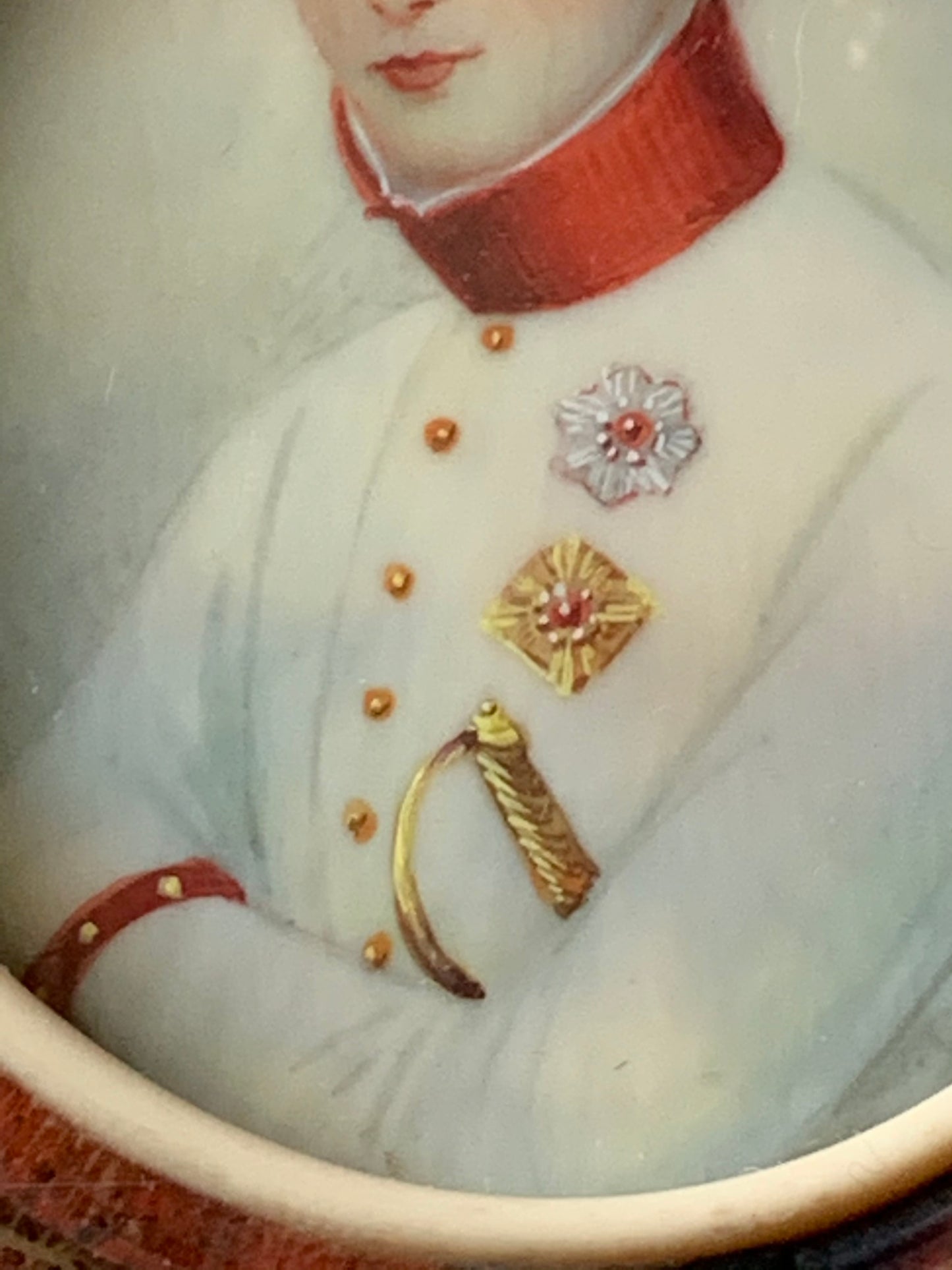 Antique miniature portrait painting