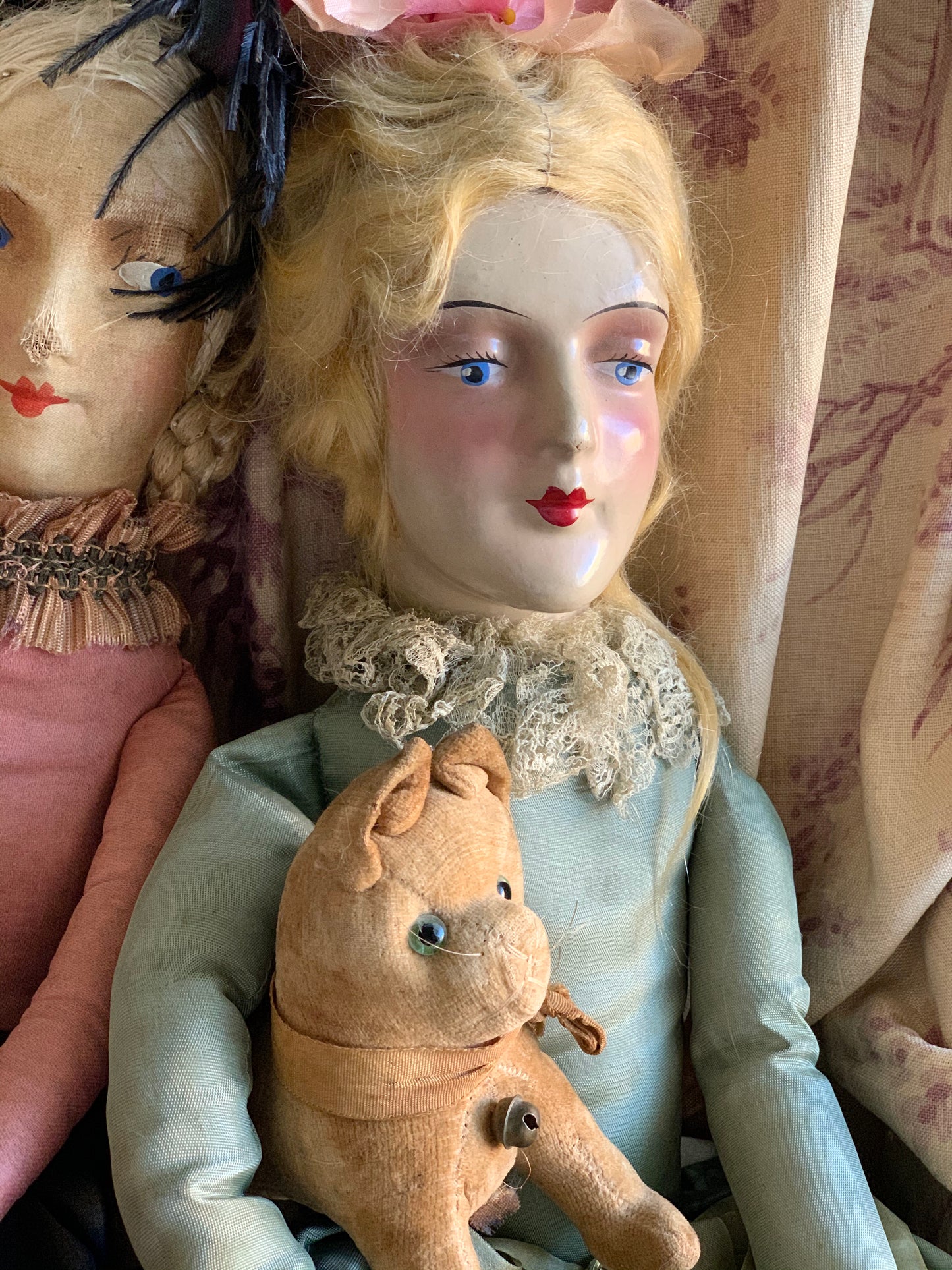 Vintage blond flapper boudoir doll