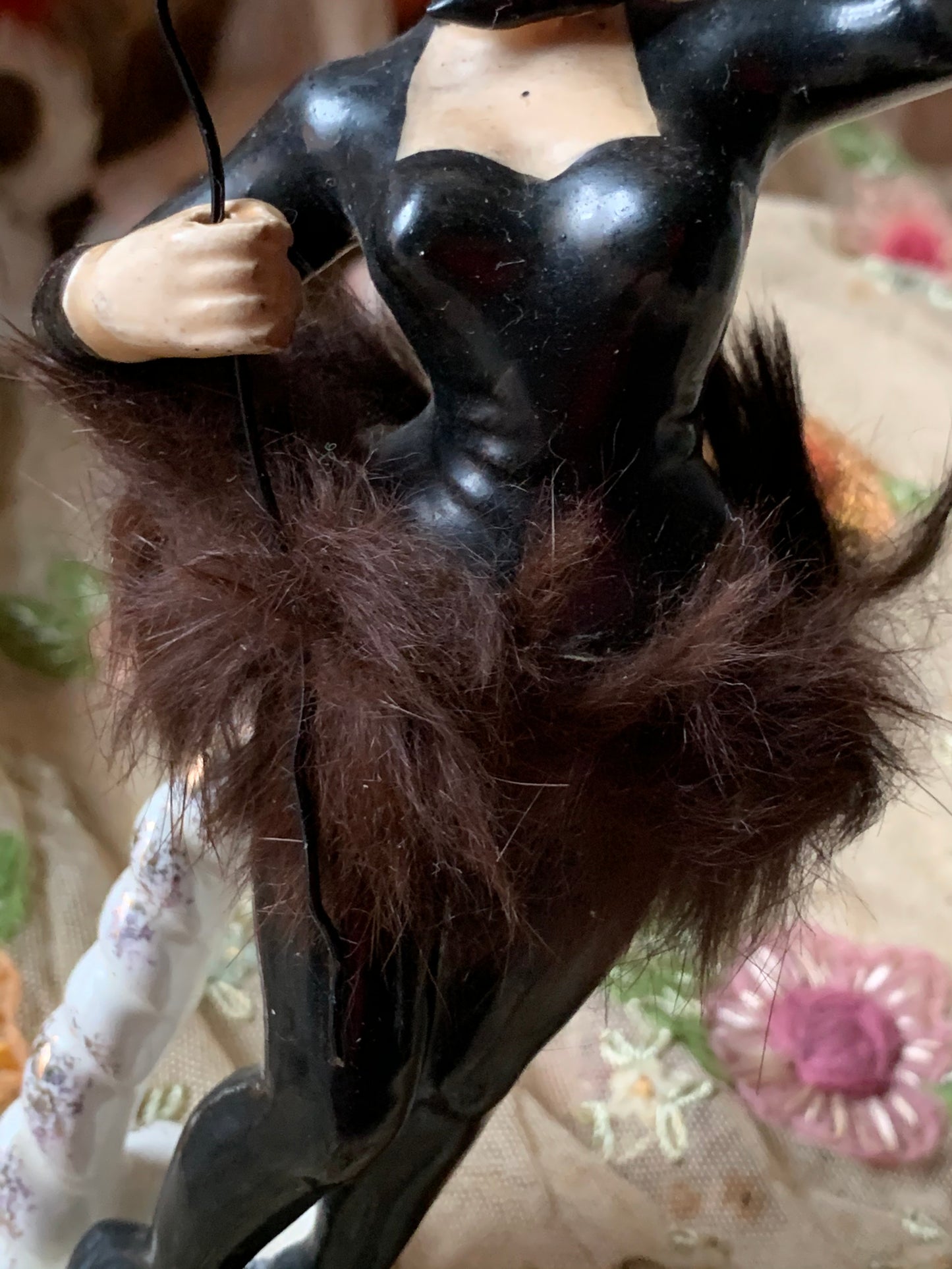 Vintage black devil ballerina figurine