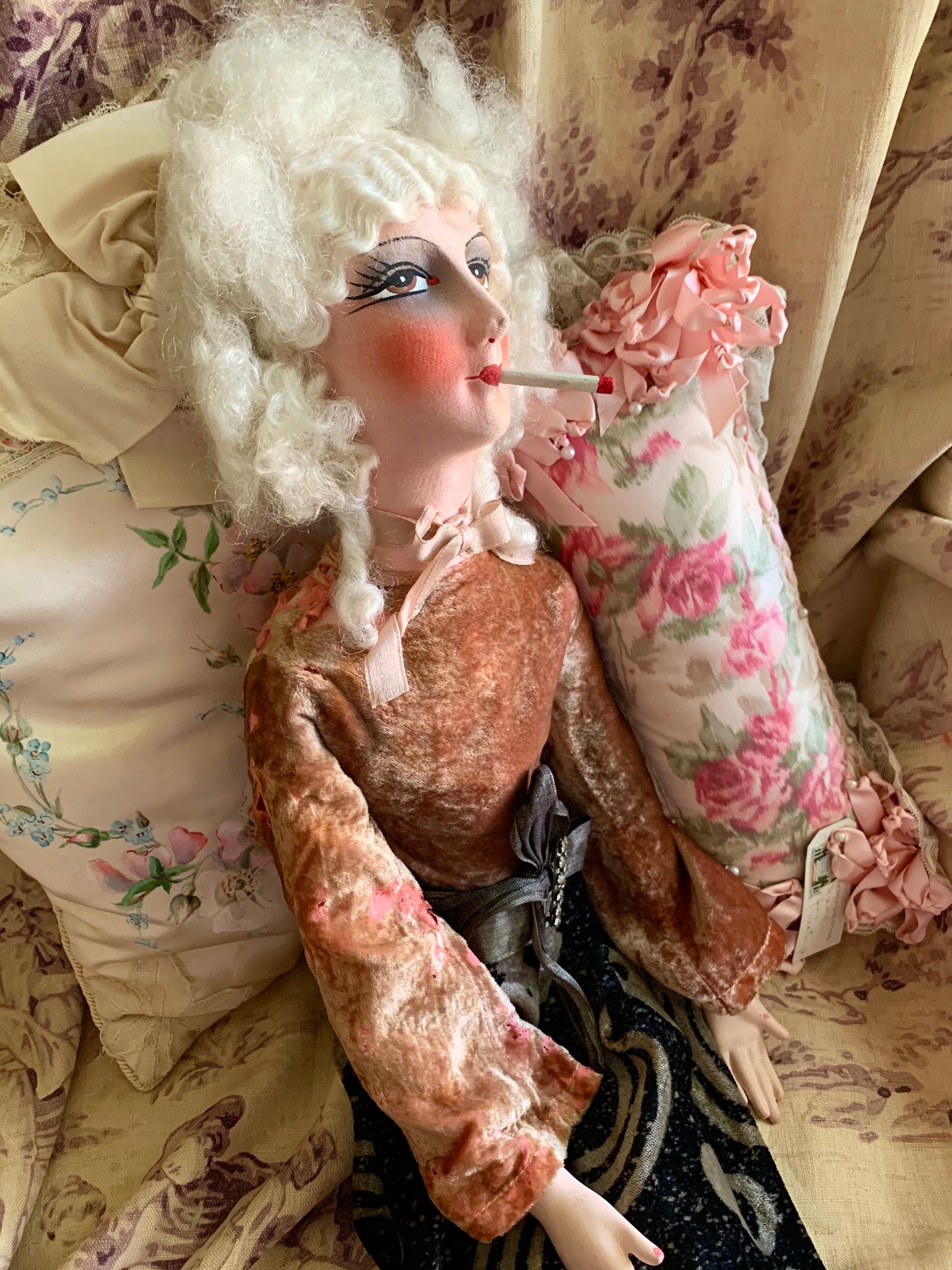 Vintage smoker boudoir doll