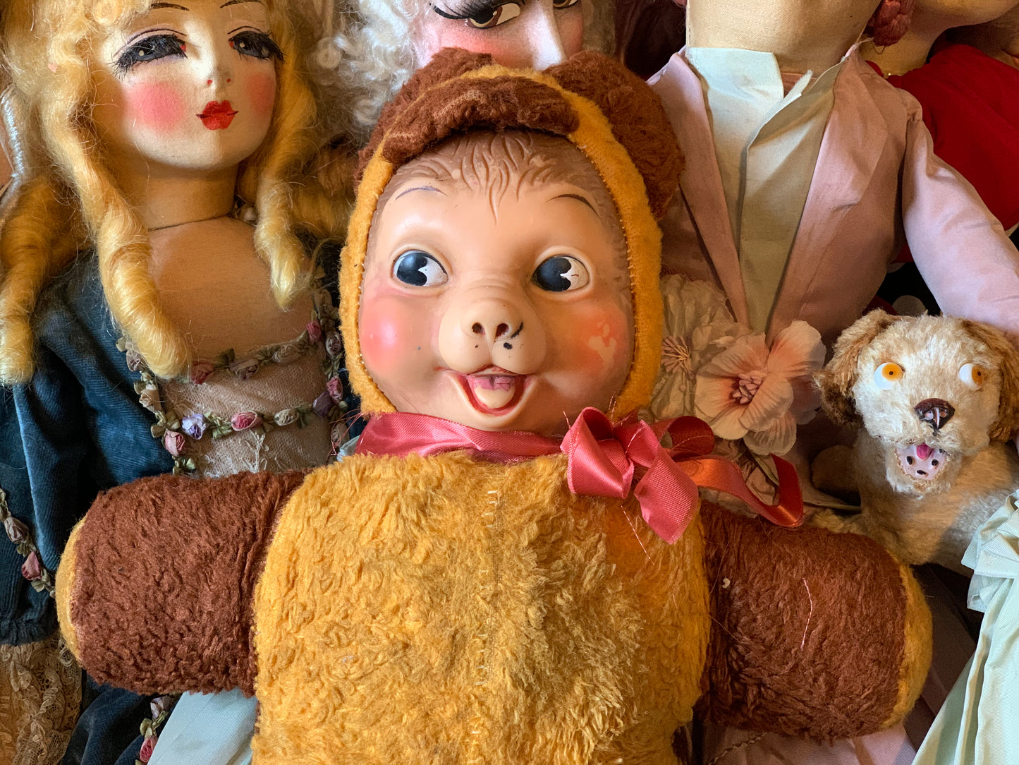 Vintage rubber face bear retro stuffed toy teddy
