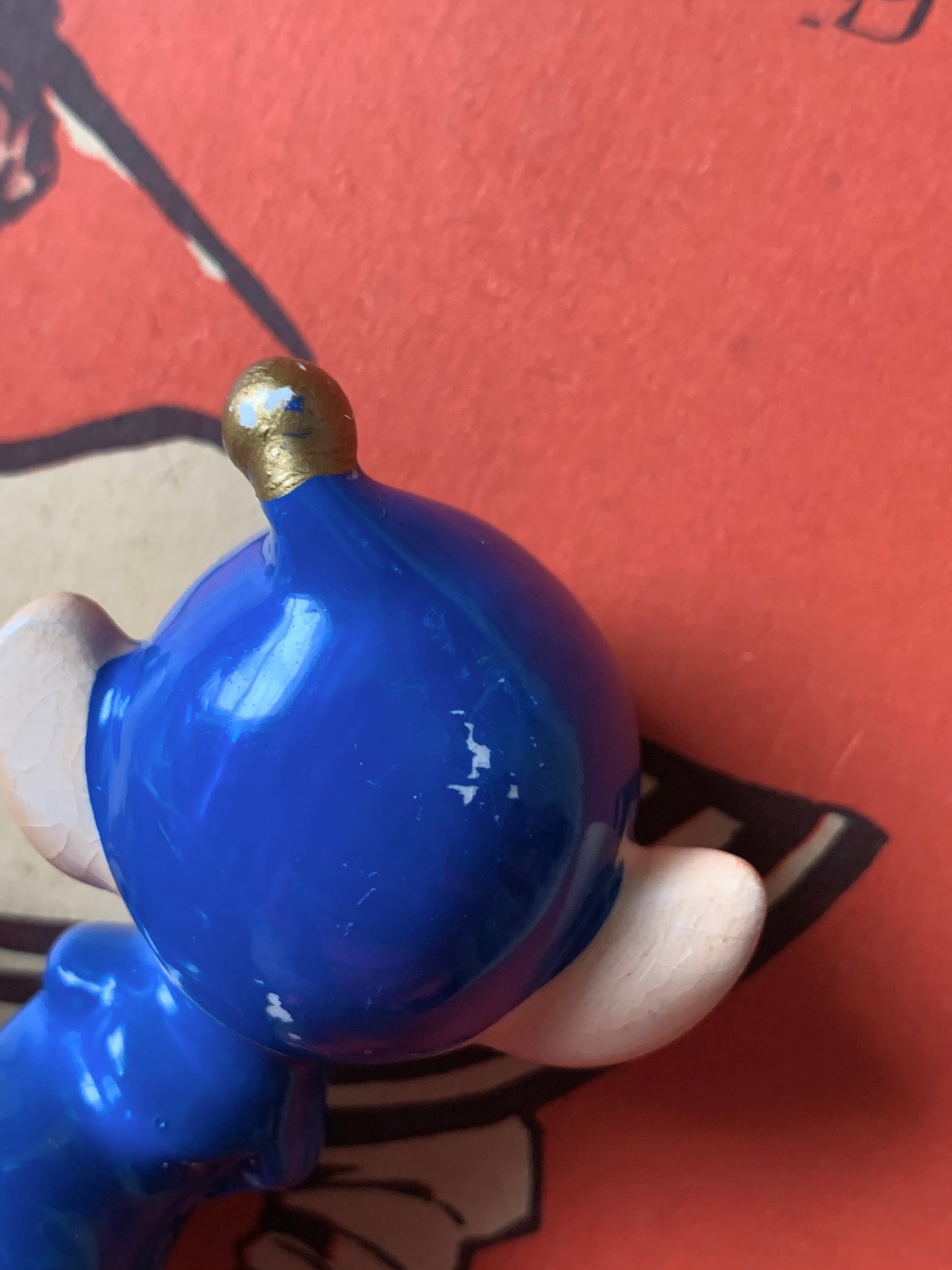 Vintage miniature blue elf figurine