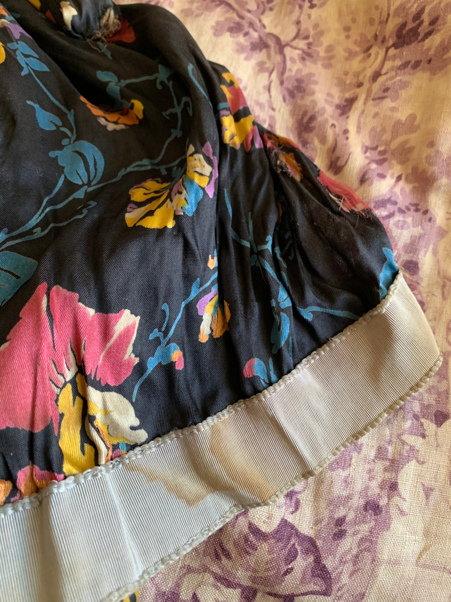 Vintage boudoir doll floral cloth body