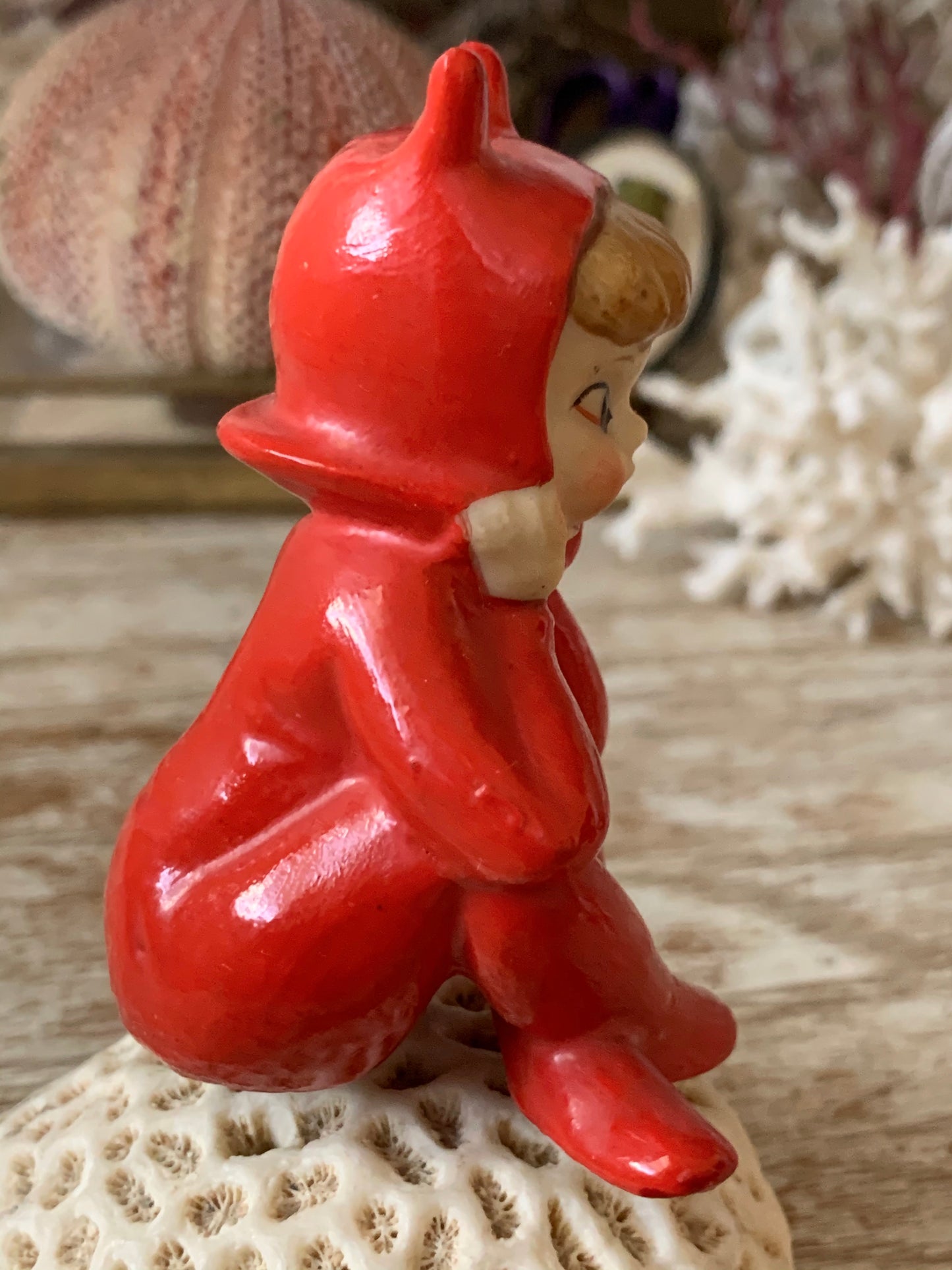 Vintage devil pixie figurine repaired as is
