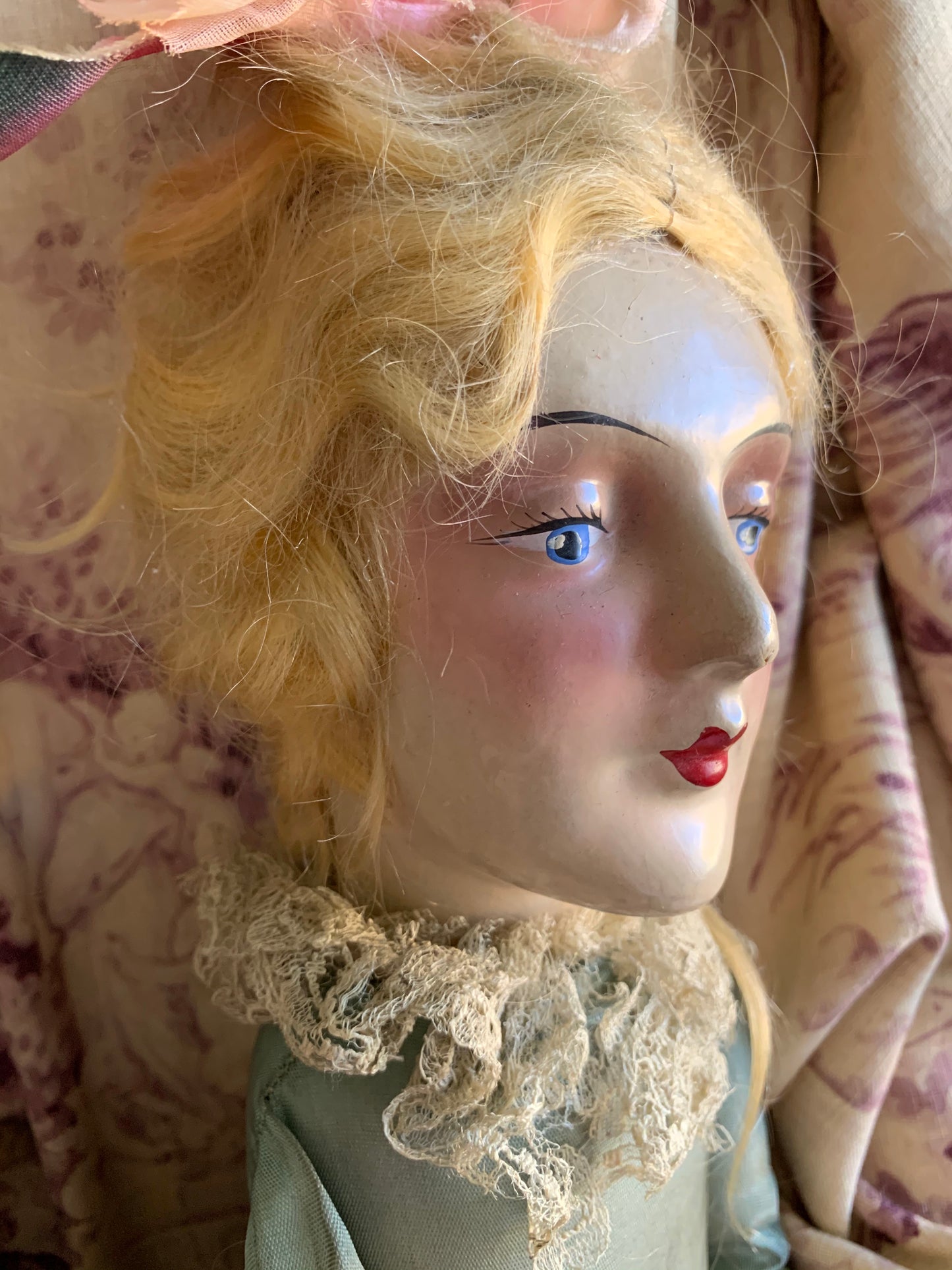 Vintage blond flapper boudoir doll