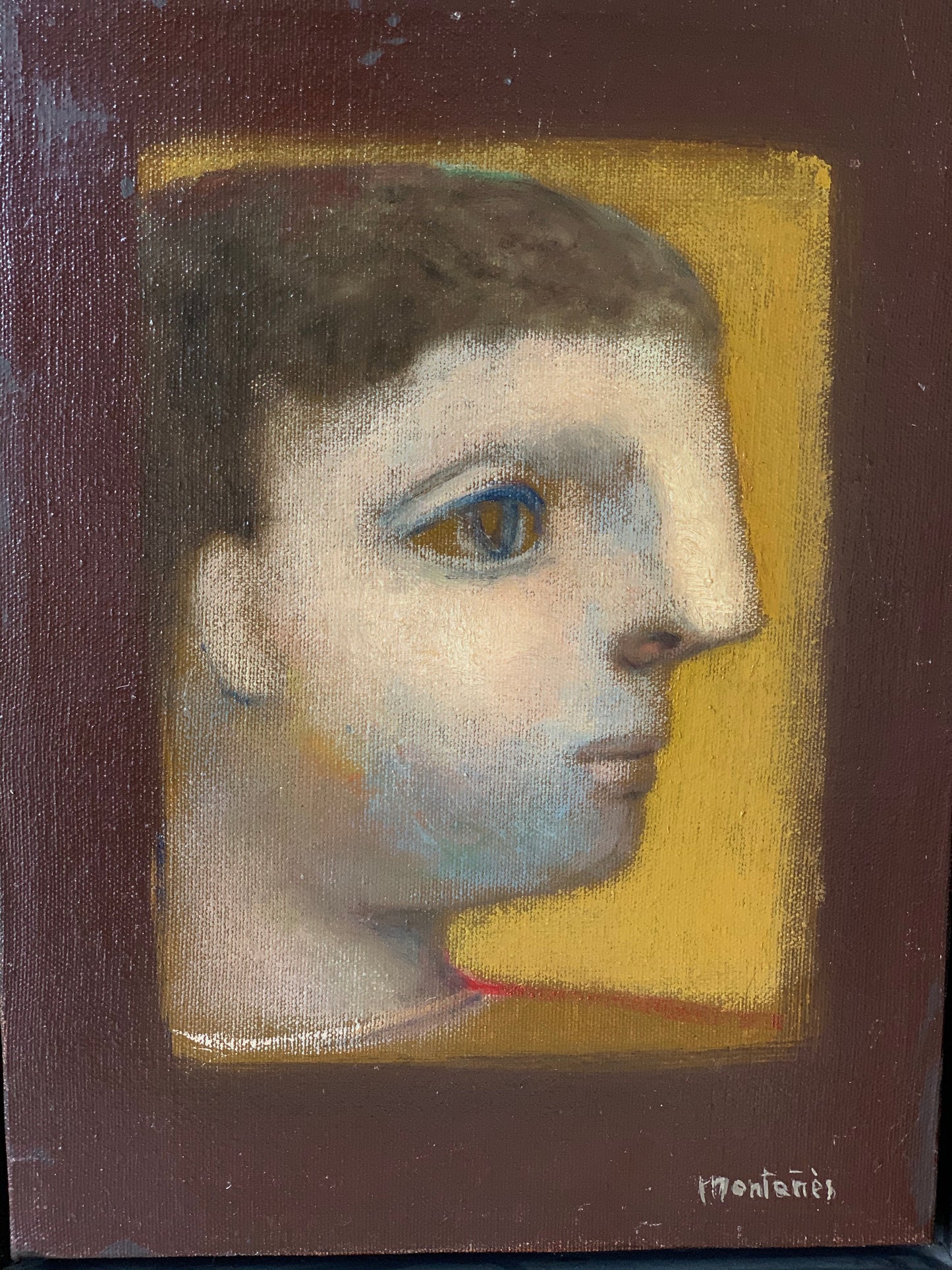 Vintage original Jose Montanes painting signed male portrait