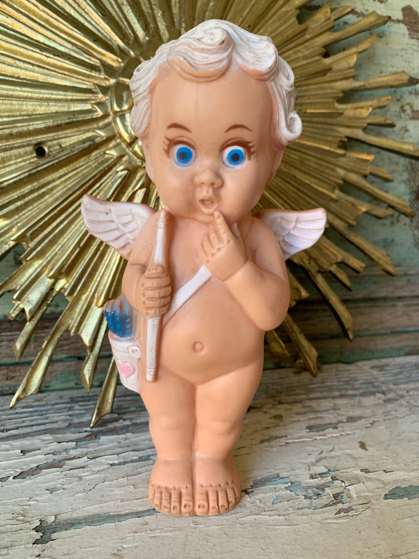 Vintage rubber squeaky toy angel I Love Lucy cupid doll