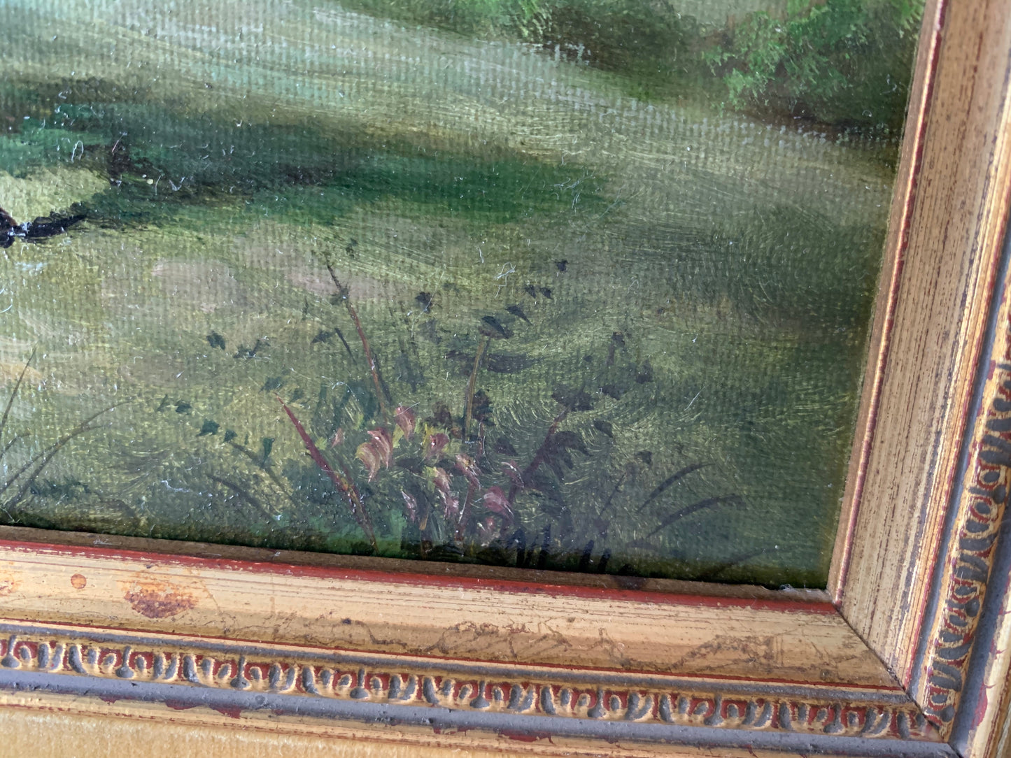 Vintage small original zebra painting