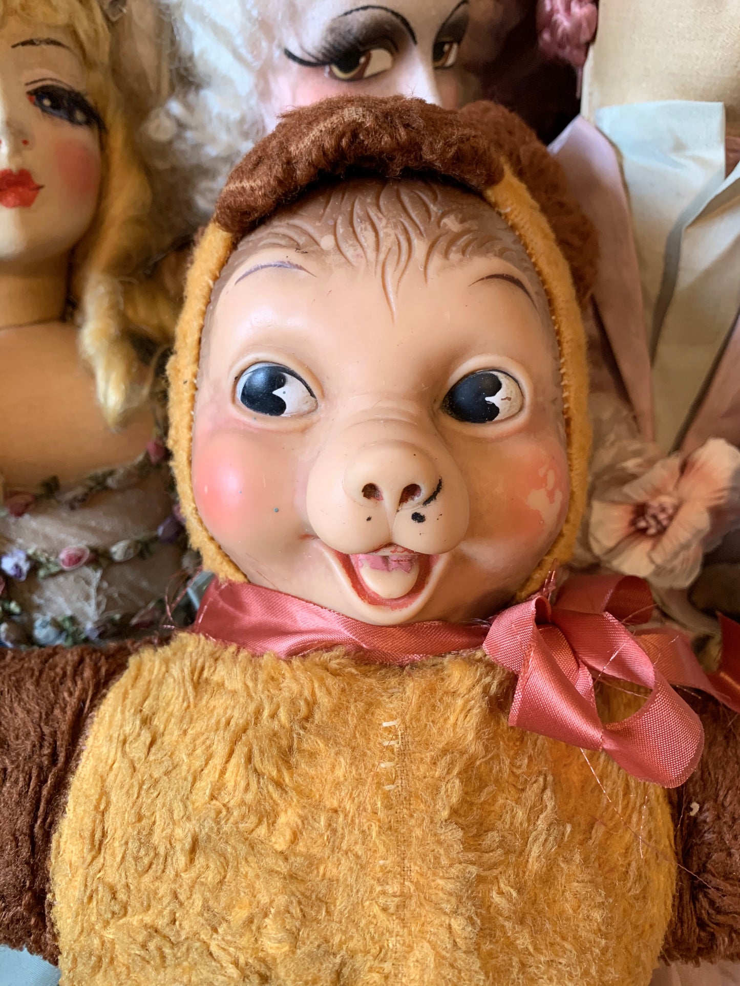 Vintage rubber face bear retro stuffed toy teddy