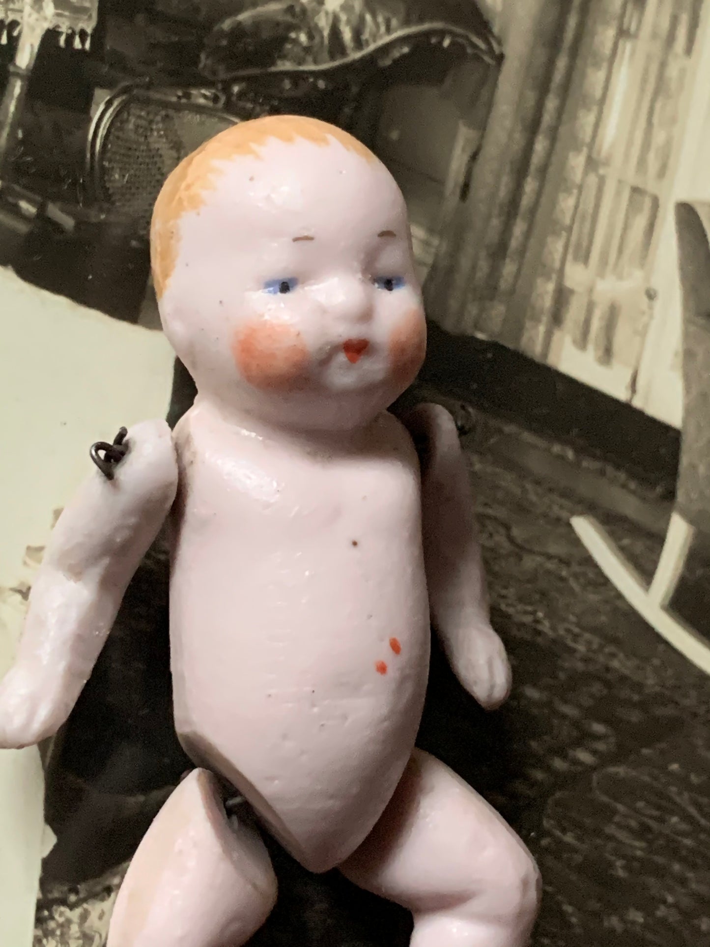 Vintage mini German jointed baby doll