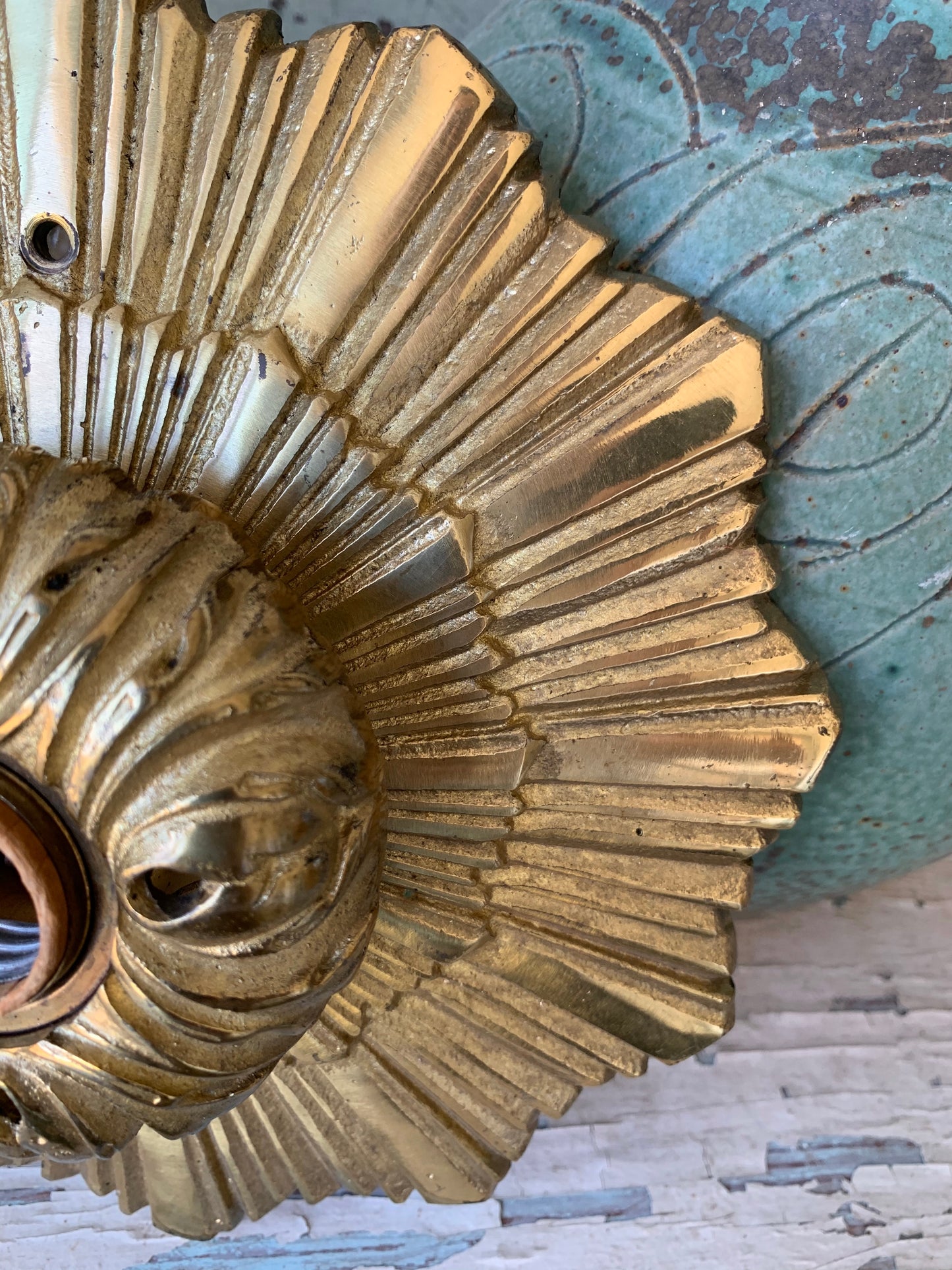 Mid century starburst flush mount ceiling light