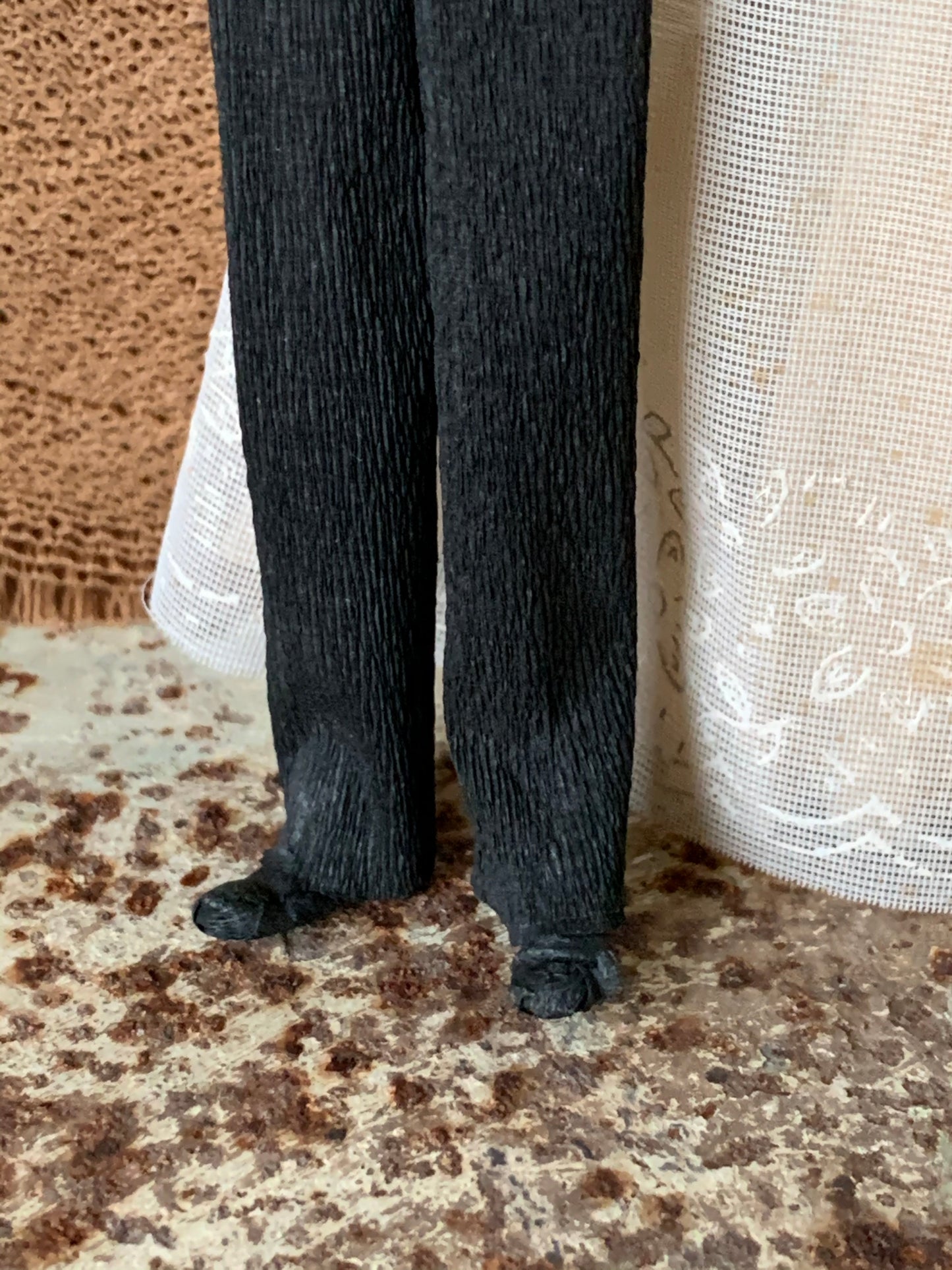 Vintage crepe paper wedding topper couple