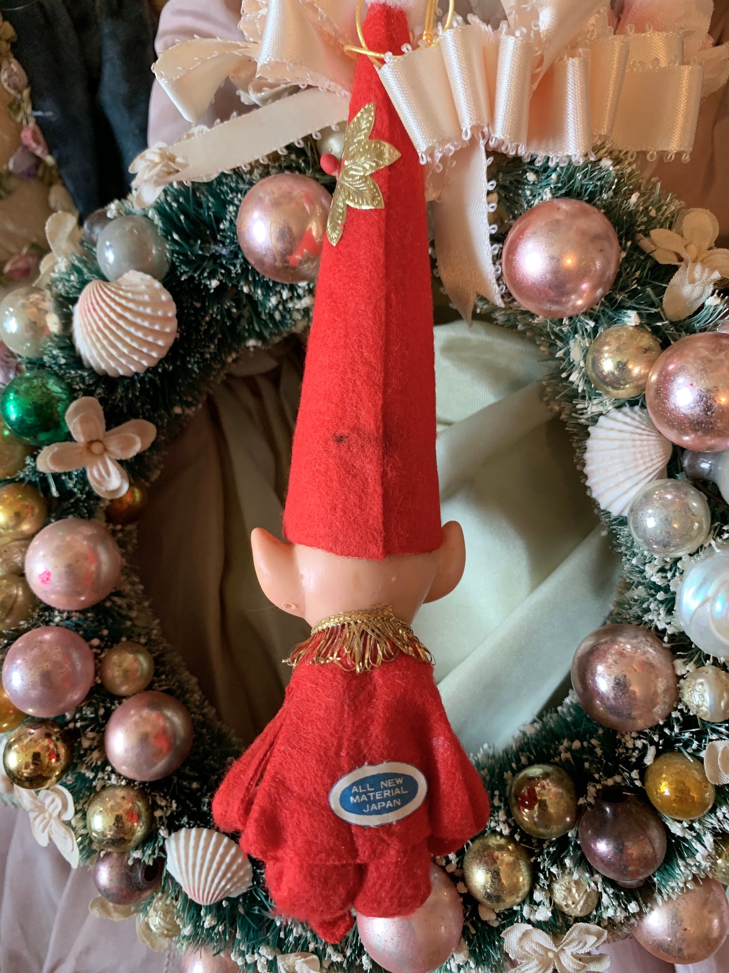 Vintage pointy hat shelf sitter elf retro Japan Christmas pixie